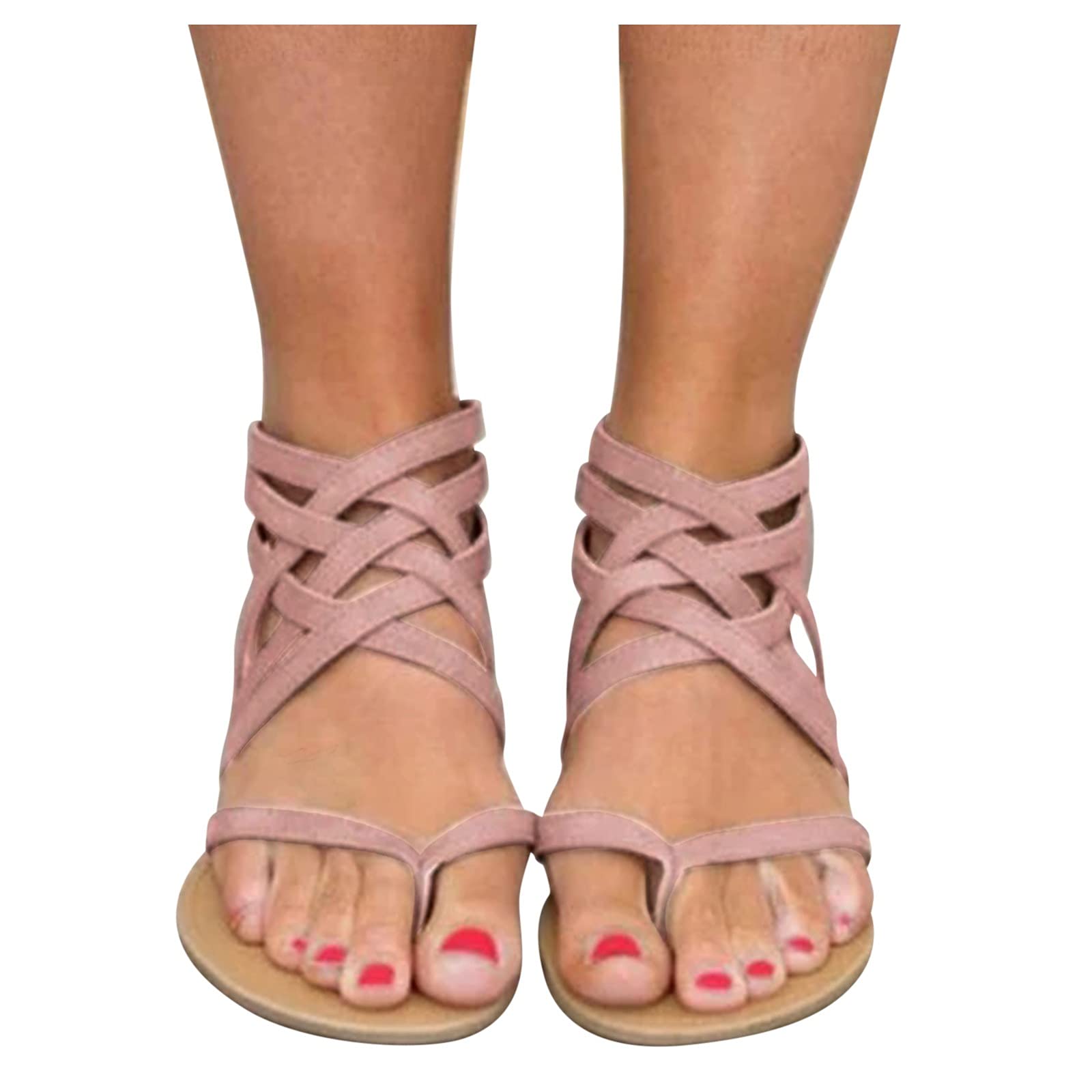 Women's Casual Summer Buckle Strap Flat Sandals - Comfortable Open Toe Beach Sandals for Women in Black | Perfect for Walking, Travel & Outdoor Activities
