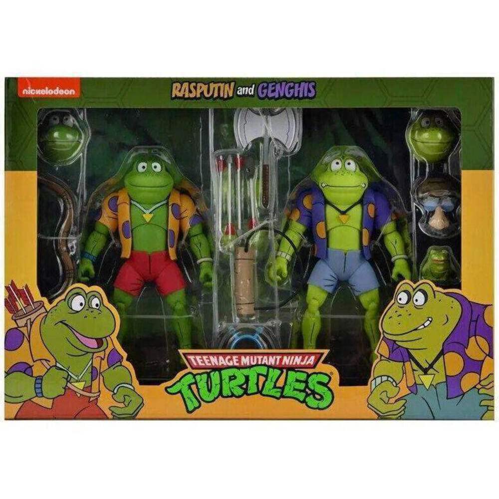 NECA Teenage Mutant Ninja Turtles 7-Inch Scale Genghis & Rasputin Frog Action Figures Set - TMNT Collectible Toys for Display & Play - Perfect for Fans, Collectors, and Gift Giving