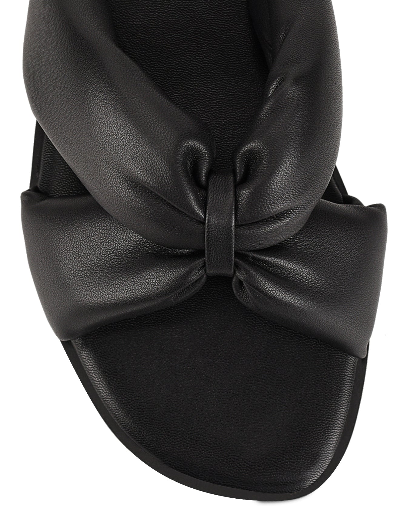 Madeline Flat Slides - Black Leather Women's Comfortable Sandals for Casual Wear, Beach, and Home Use