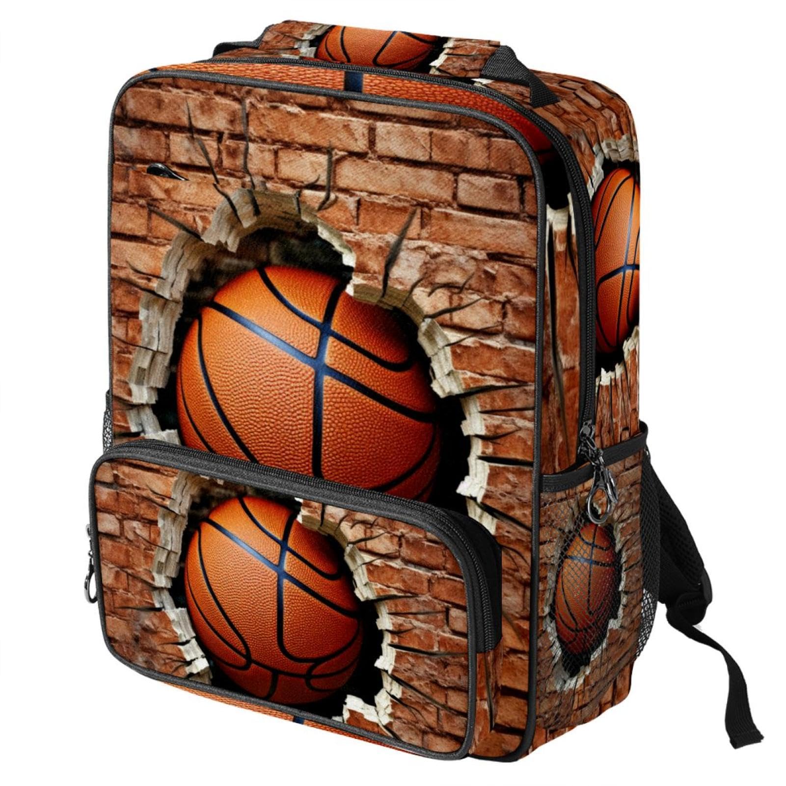 Premium Travel & Work Backpack - Durable Ball Basketball Wall Texture Design - Perfect for Commuting, Gym, School & Outdoor Adventures