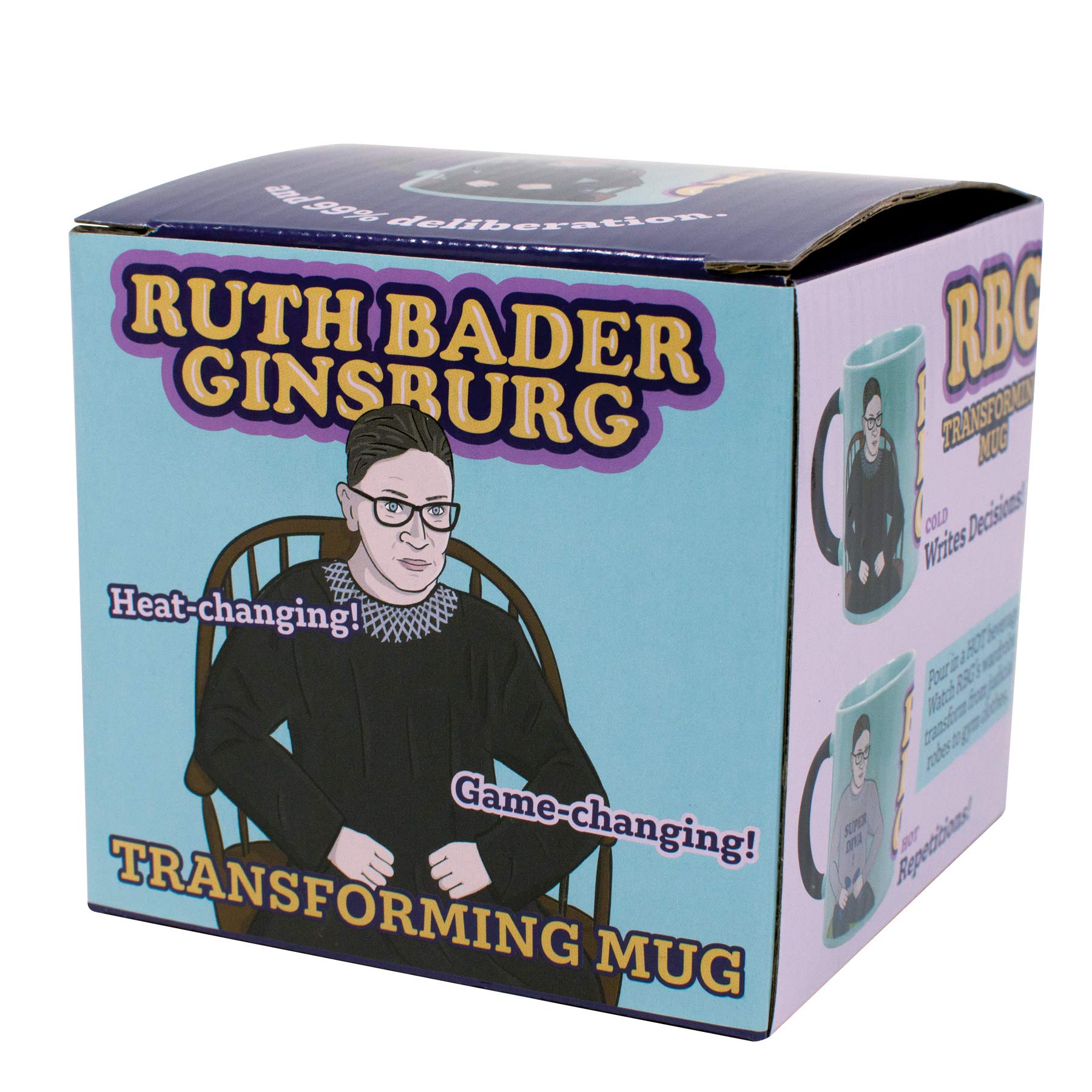 Ruth Bader Ginsburg Heat Changing Mug - RBG Transformation Coffee Cup (Changes from Judicial Robes to Workout Gear) - Perfect Gift for Supreme Court Fans & Coffee Lovers - Office, Home & Lawyer Gifts