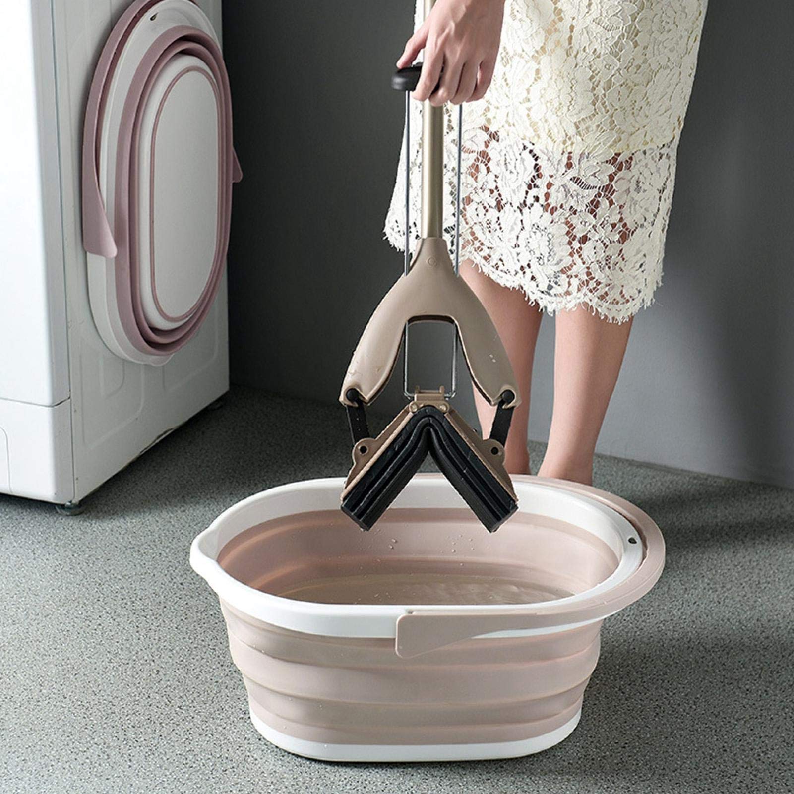 Premium PP Mop Bucket with Comfort Grip - Durable & Practical Light Pink Water Bucket for Home Cleaning | Ideal for Mopping Floors, Washing Cars & Household Chores