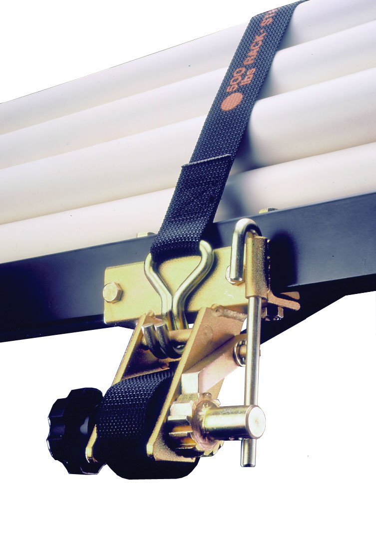 2 Pack Heavy Duty Ladder Rack Tie Down Straps with Right Angle Mounting Brackets - 8FT Adjustable Straps & Bolt Hardware Included - Secure Truck Ladder Racks for Construction, Roofing & Outdoor Work