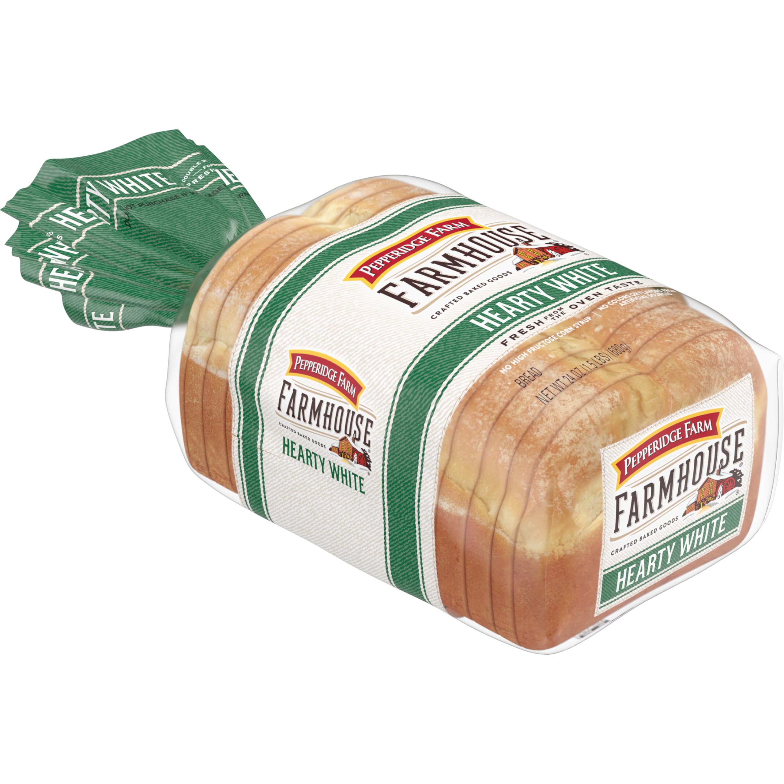 Pepperidge Farm Farmhouse Hearty White Bread - 24 Oz Loaf | Soft & Fresh Sandwich Bread for Breakfast, Lunch & Family Gatherings | Perfect for Toast, Sandwiches & French Toast