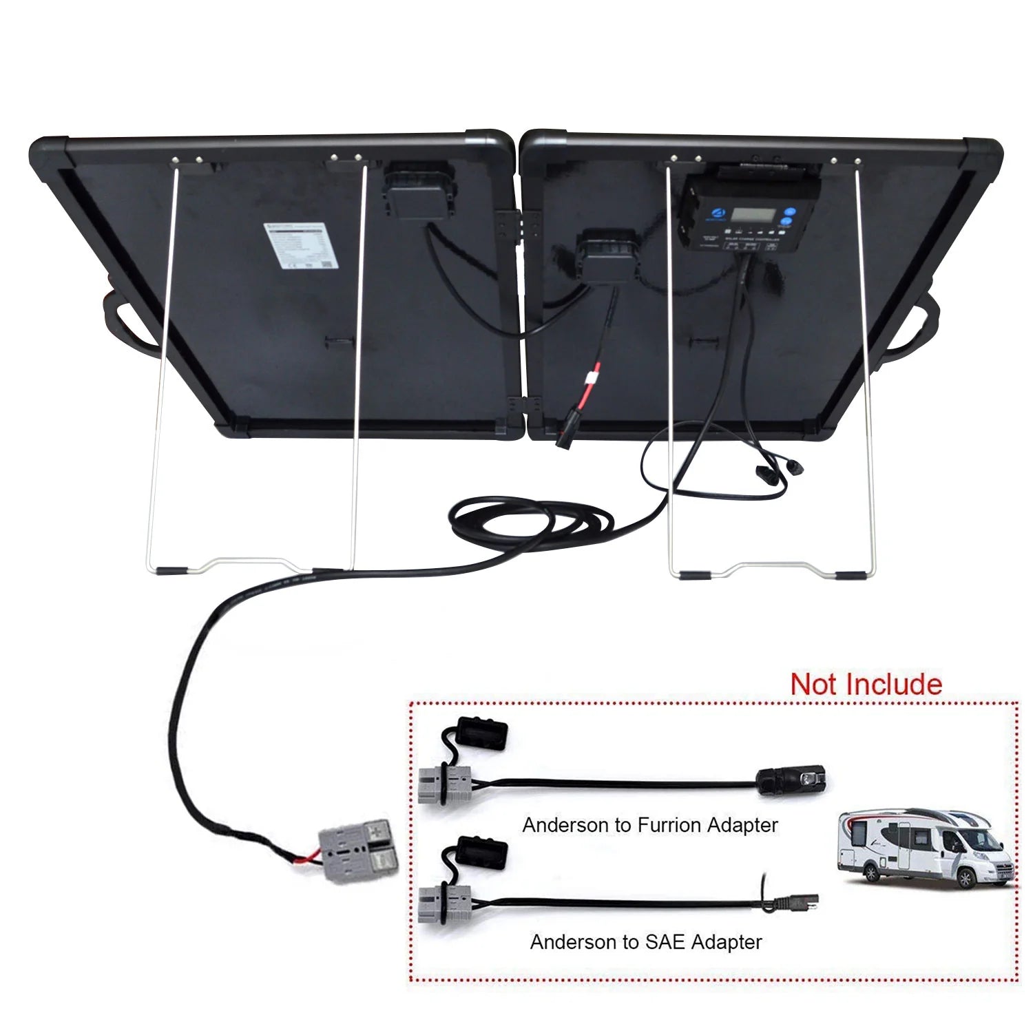 ACOPOWER 120W Portable Solar Panel Kit with 20A Charge Controller - Lightweight Foldable Briefcase Design for Camping, RV, and Emergency Power Supply
