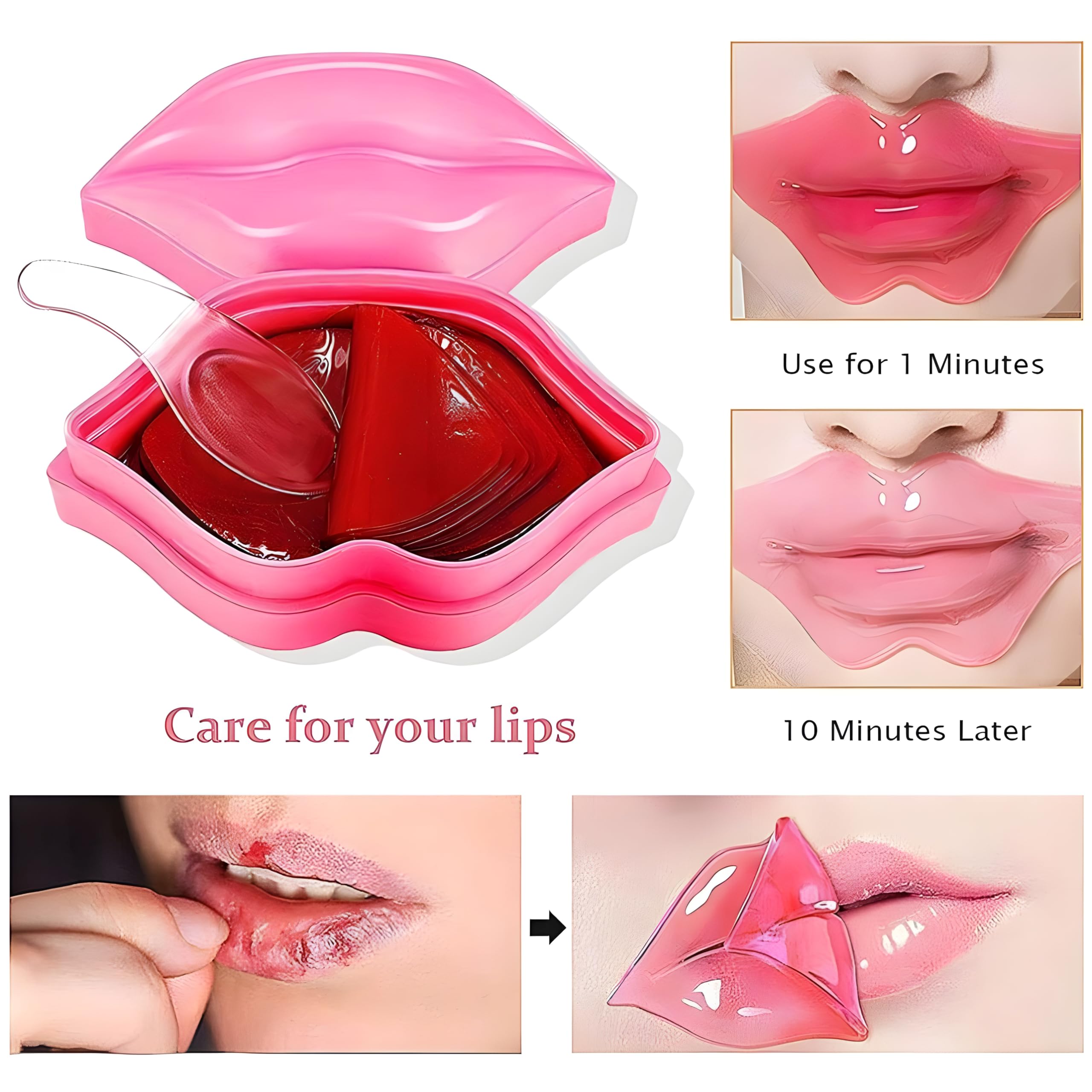 20 Pcs Hydrating Lip Mask for Overnight Care - Reduces Lip Lines & Restores Moisture, Nourishing Gel Treatment for Plump Lips - Perfect for Dry Lips, Nighttime Skincare & Daily Lip Care Routine