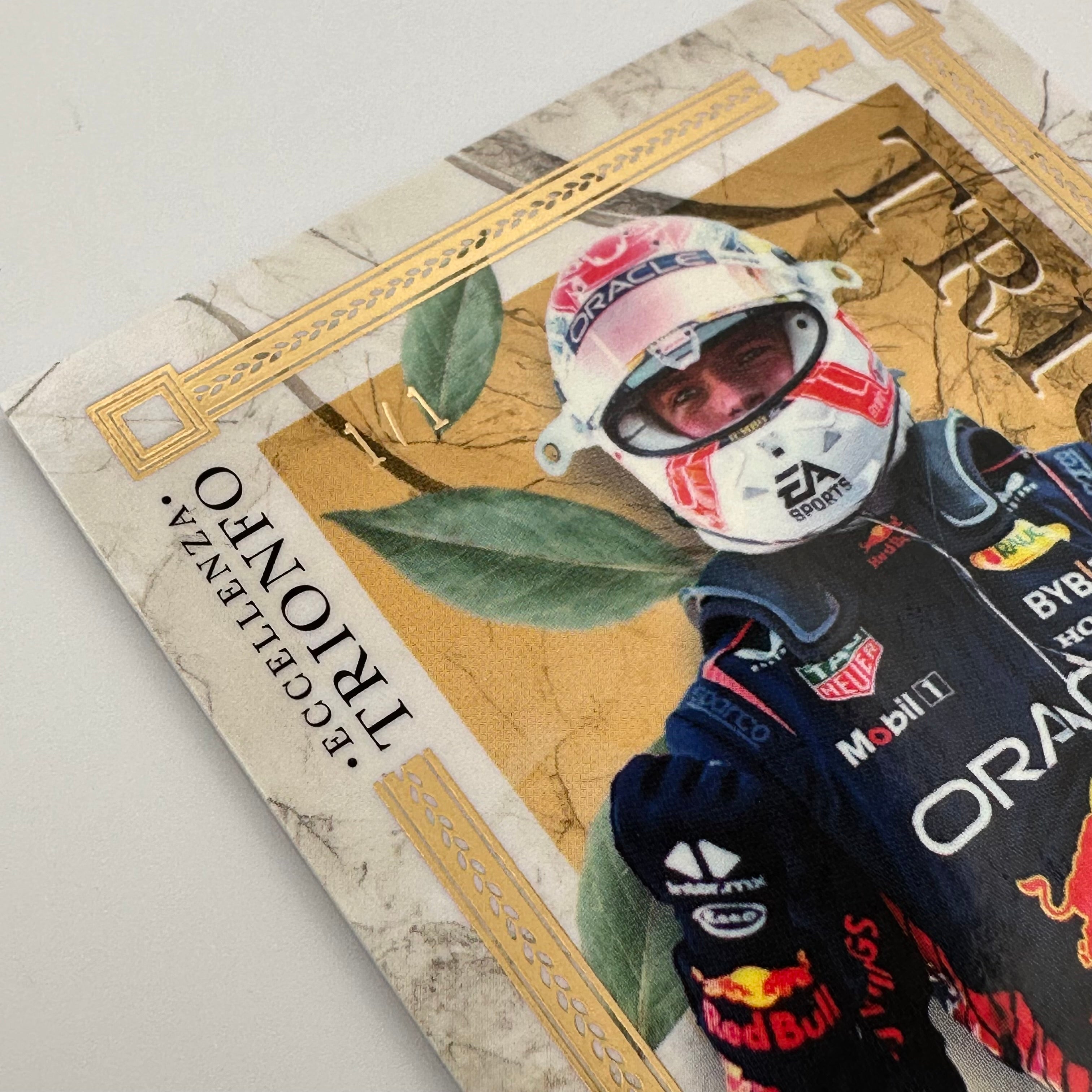 1/1 Gold Max Verstappen 2023 Eccellenza Triumph - Limited Edition Collectible F1 Racing Memorabilia for Fans & Display at Home/Office