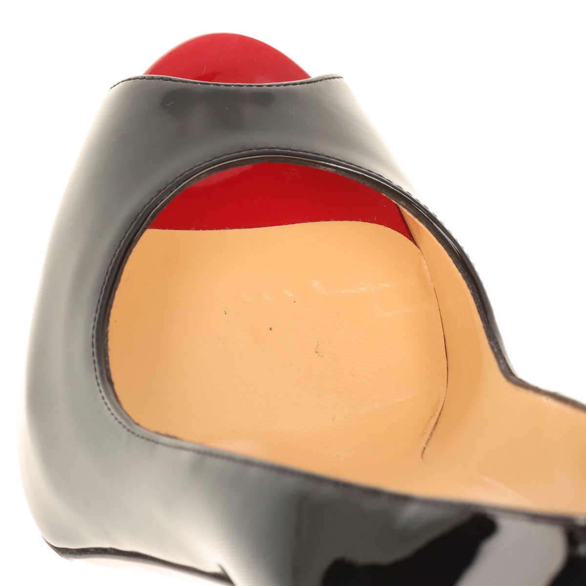 Christian Louboutin Black Patent Leather Open Toe Pumps - Elegant High Heels for Women, Perfect for Parties, Weddings & Evening Events