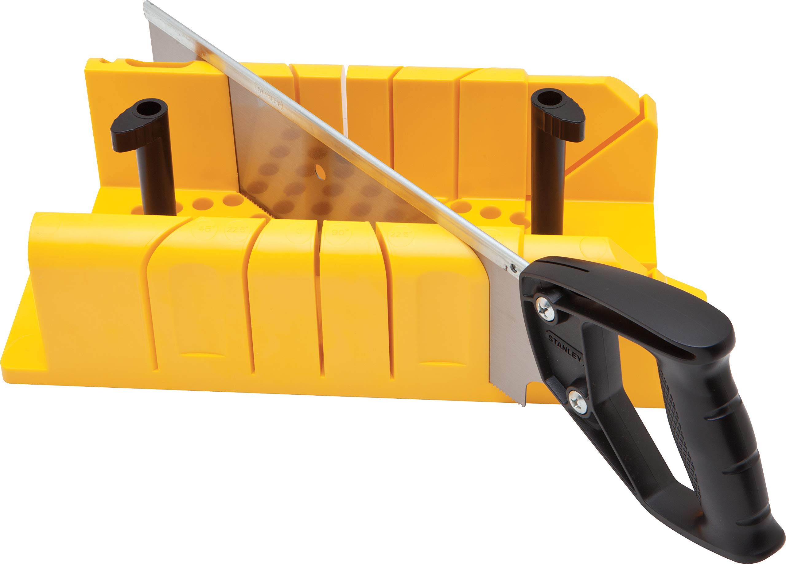 Stanley 1-20-600 Saw Storage Miter Box with Included Saw - Durable Black Woodworking Tool for Precise Angle Cuts | Perfect for DIY Projects, Carpentry & Home Renovations