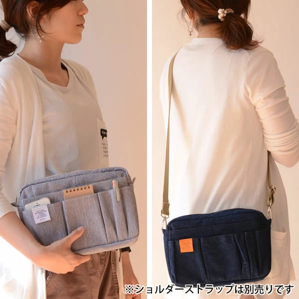 Delfonics Medium Utility Pouch - Denim Hickory Organizer Bag for Stationery, Cosmetics & Travel Accessories | Perfect for Office, School & Daily Carry Essentials