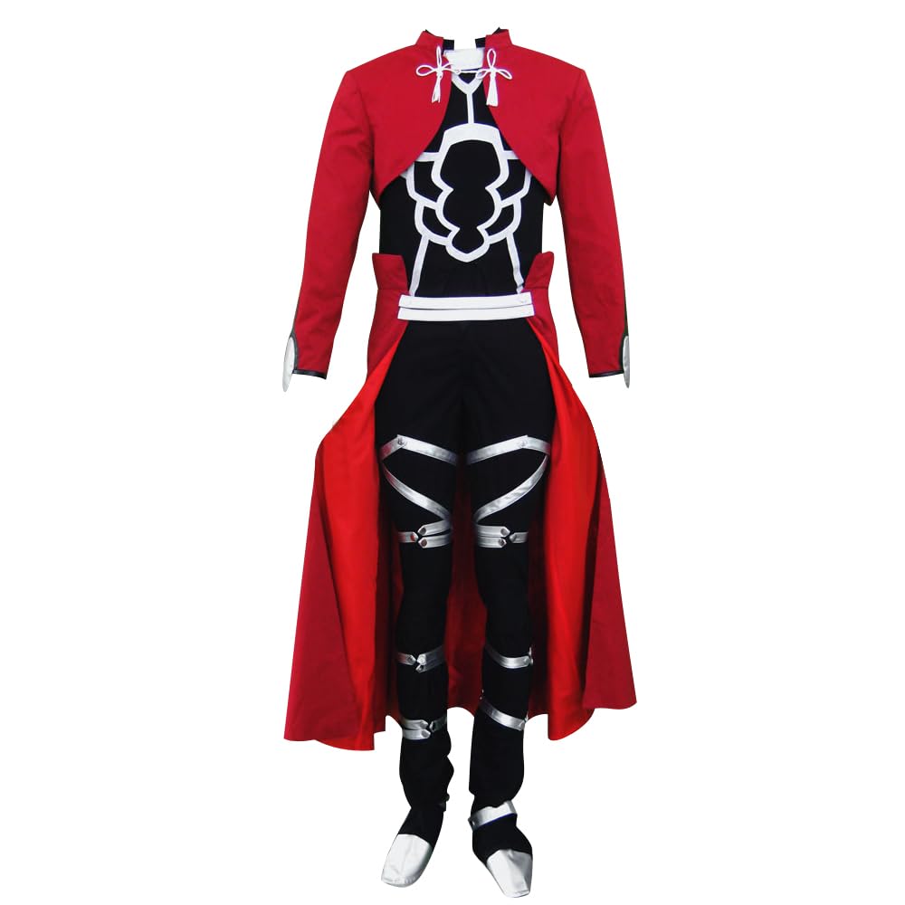 Fate Stay Night Archer Shirou Emiya Red Halloween Cosplay Costume for Men - XXL Size | Anime Convention Outfit, Halloween Party Costume, Cosplay Event Dress Up