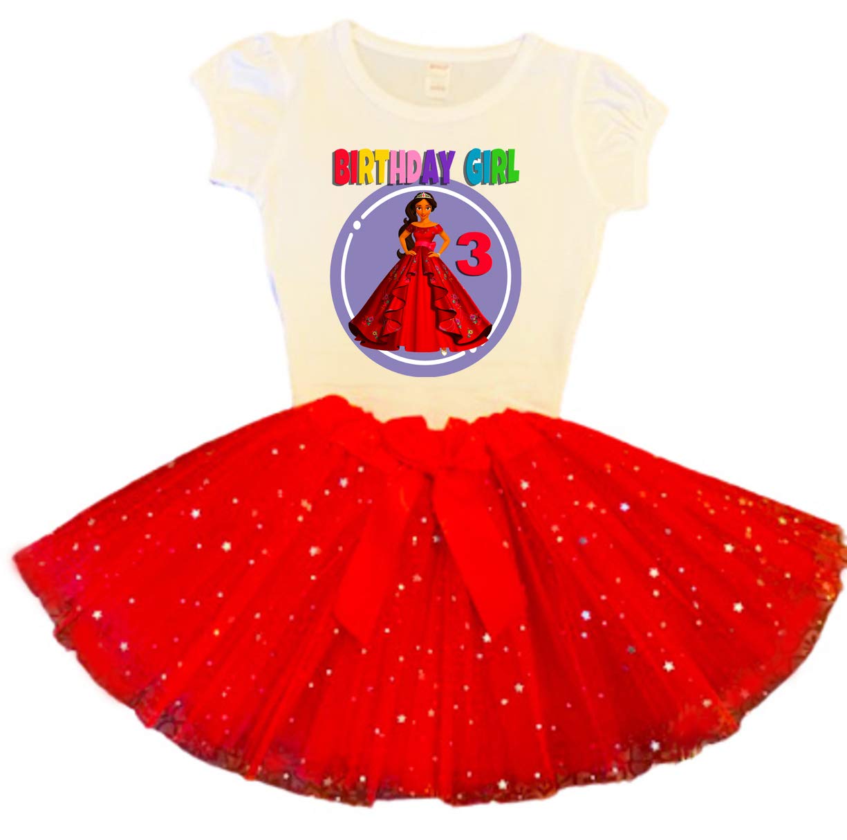 Elena Birthday Outfit - Personalized Tutu Dress for 3rd Birthday Party | Fast Shipping | Perfect for Birthday Photos, Dress-Up & Special Celebrations