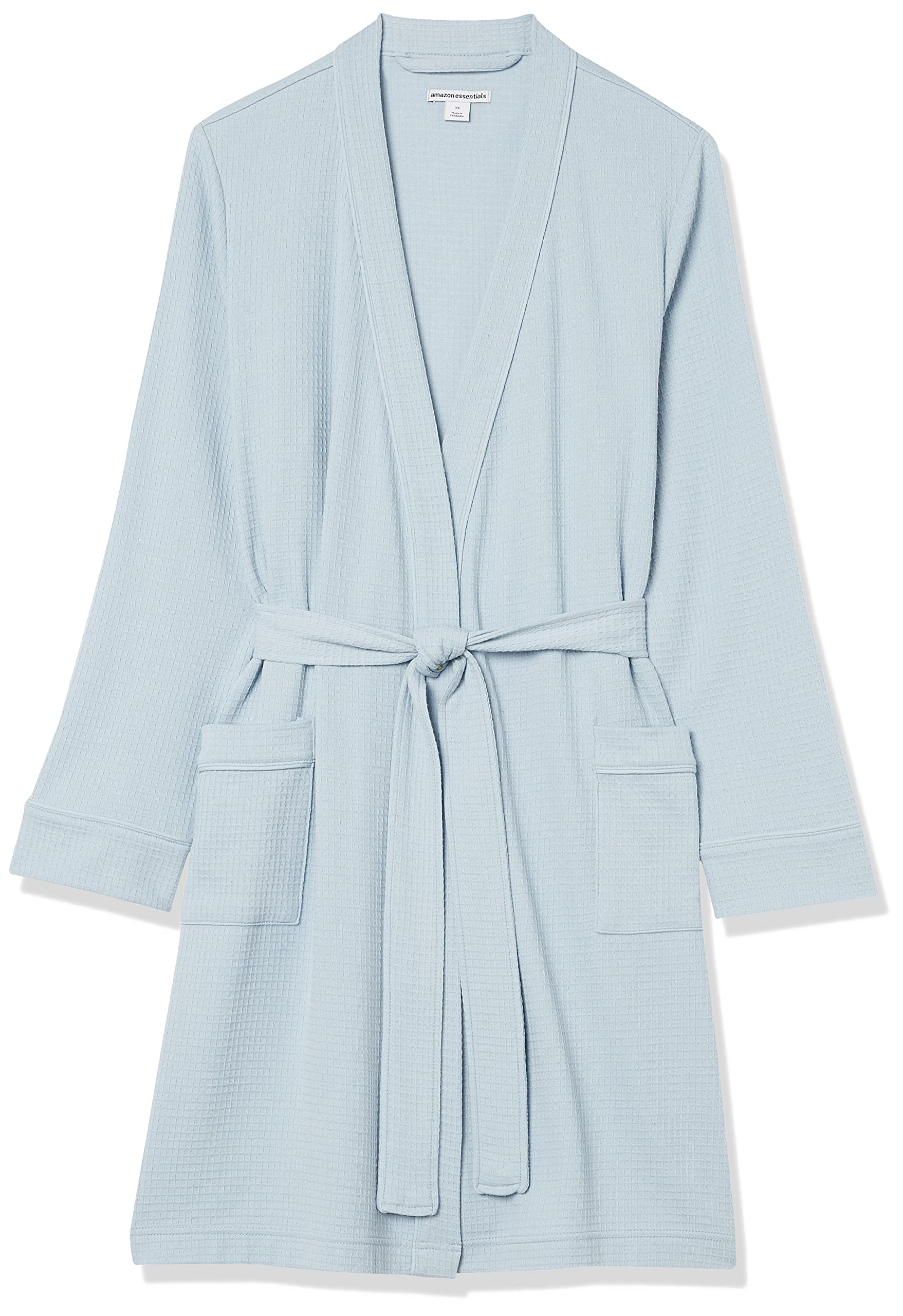 Amazon Essentials Women's Lightweight Waffle Mid-Length Robe - Soft & Breathable Bathrobe for Spa, Lounge & Post-Shower - Plus Size Options Available