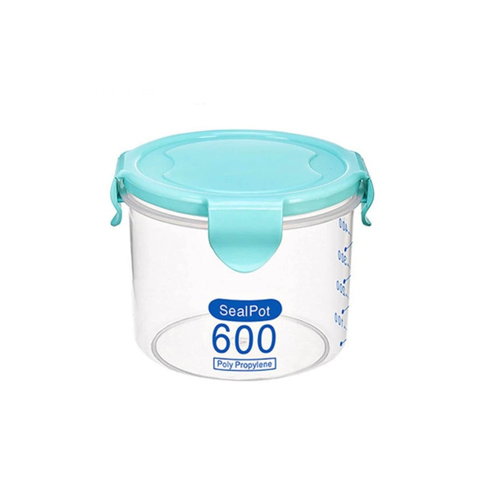 BPA-Free Airtight Food Storage Containers with Lids - 5-Piece Stackable Plastic Kitchen Organization Set (600ml, Blue) - Ideal for Pantry, Meal Prep & Leak-Proof Lunch Containers