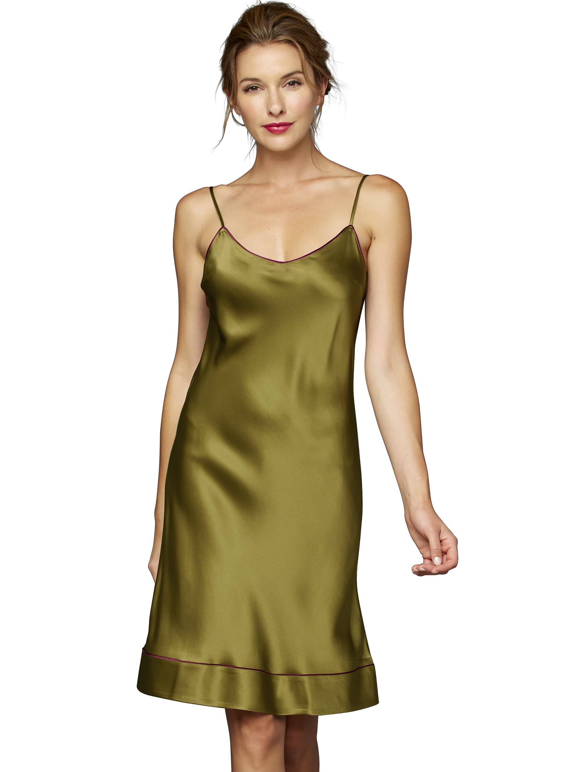 Julianna Rae Women's Paradise Found Silk Slip Nightgown - Luxurious Soft Satin Sleepwear for Women, Elegant Lingerie Night Dress for Comfortable Sleep & Romantic Occasions