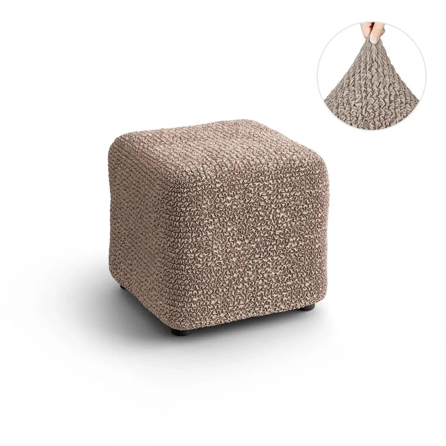 Small Ottoman Slipcover - Microfiber Collection - Perfect for Living Room, Bedroom, and Home Decor