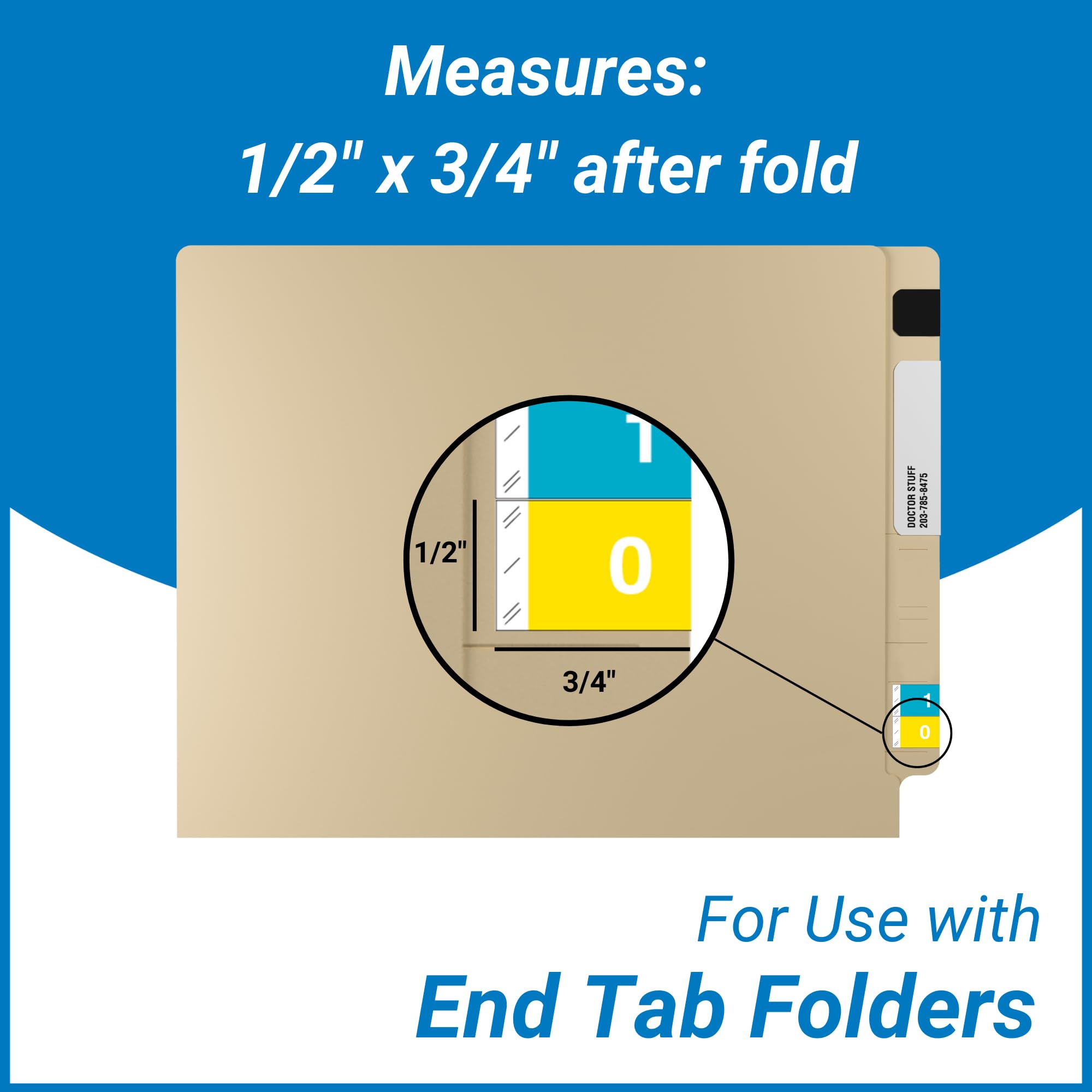 Doctor Stuff - File Folder Labels, Complete Set of Numbers 0-9, Tabbies 11850 Match - CBNM Series Chart Stickers, 1/2