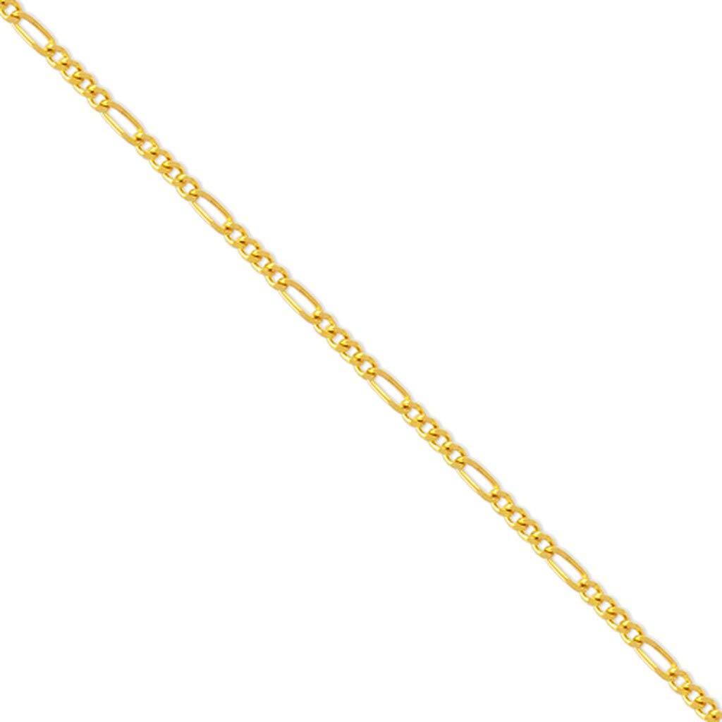 14K Gold Figaro Chain Necklace for Women & Men - Italian Concave Link Design, 1.2mm to 9.6mm Width, 14-26 Inch Length - Durable Shiny Jewelry Gift for Birthday, Anniversary & Special Occasions
