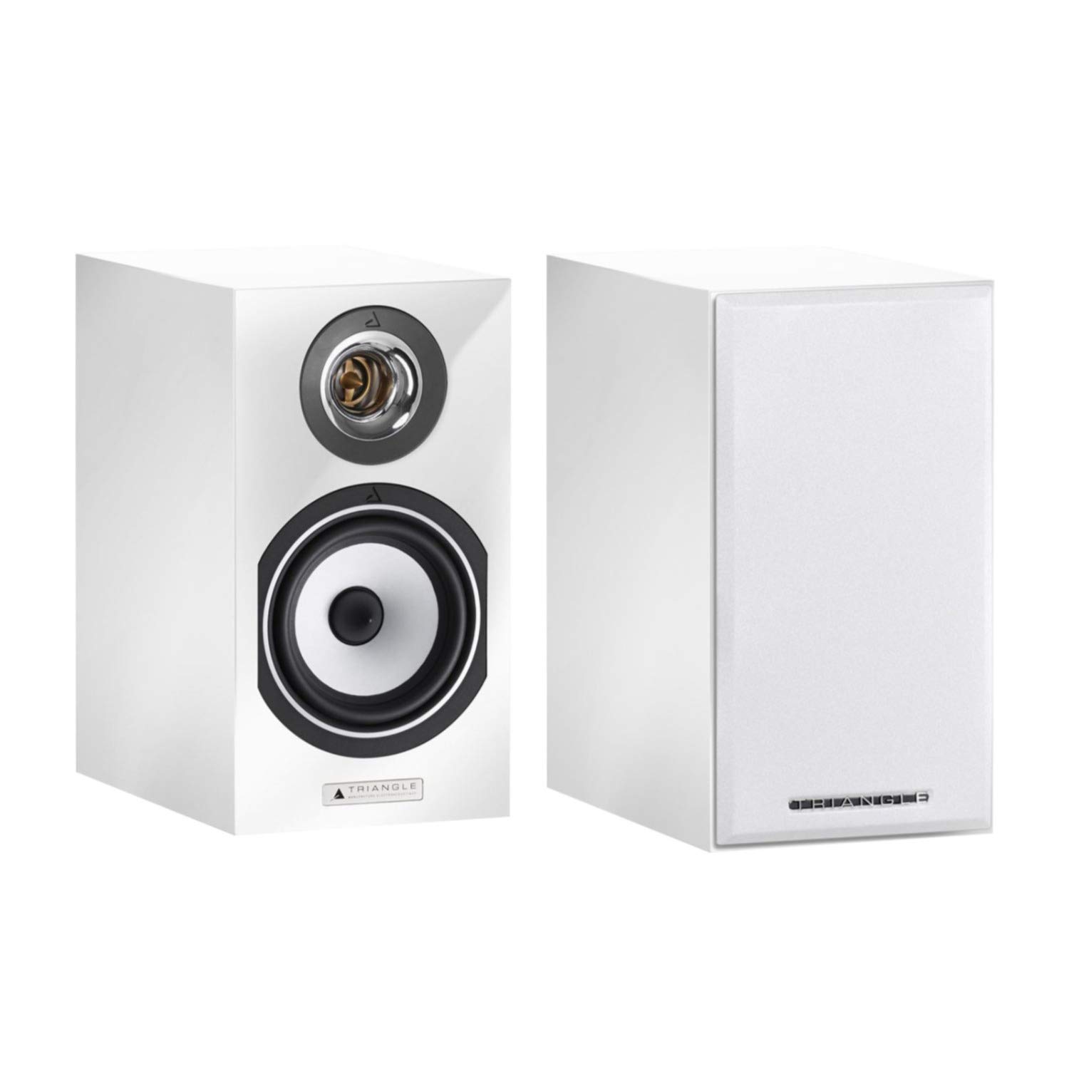Triangle Esprit Titus Ez Hi-Fi Bookshelf Speakers - Premium White High Gloss Finish (Pair) | Perfect for Home Theater, Music Listening & Audiophile Setups