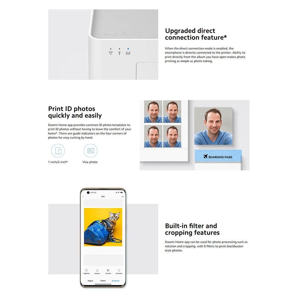 Xiaomi 1S Instant Photo Printer - Portable Wireless Bluetooth Mini Photo Printer for iPhone & Android - Print Memories Anytime, Perfect for Travel, Parties & Scrapbooking