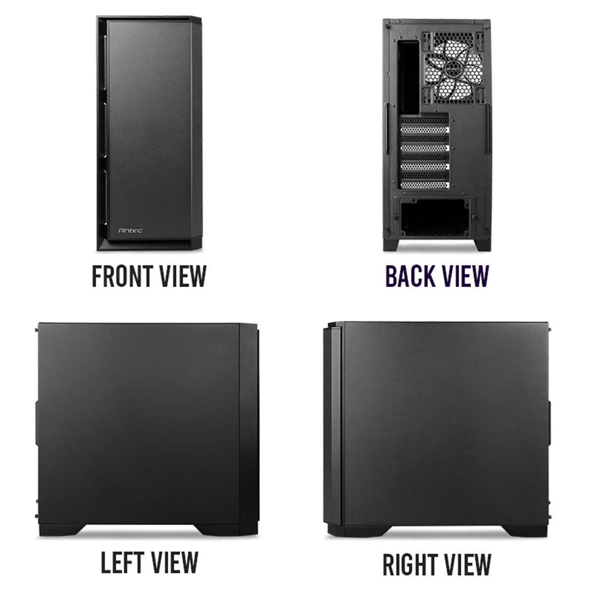 Antec P101 Silent Mid-Tower PC Case - Soundproof Computer Chassis with 4 Pre-Installed 120/140mm Fans & Noise-Dampening Panels | Perfect for Gaming Rigs, Workstations & Quiet Home Office Setups