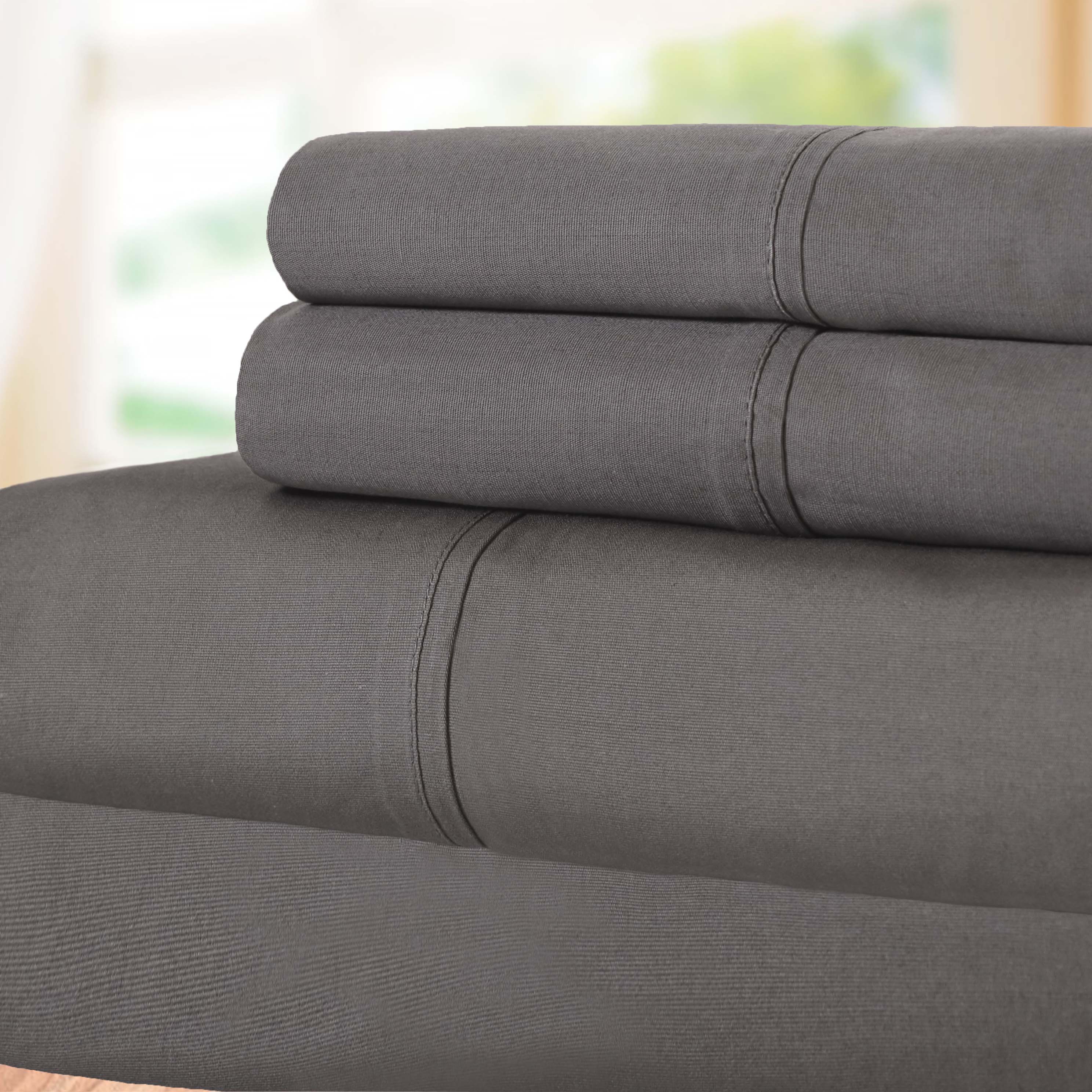 300 Thread Count Cotton Percale Solid Deep Pocket Bed Sheet Set - Queen Size, Soft & Breathable Luxury Sheets for Comfortable Sleep - Perfect for Master Bedroom, Guest Room or Vacation Home