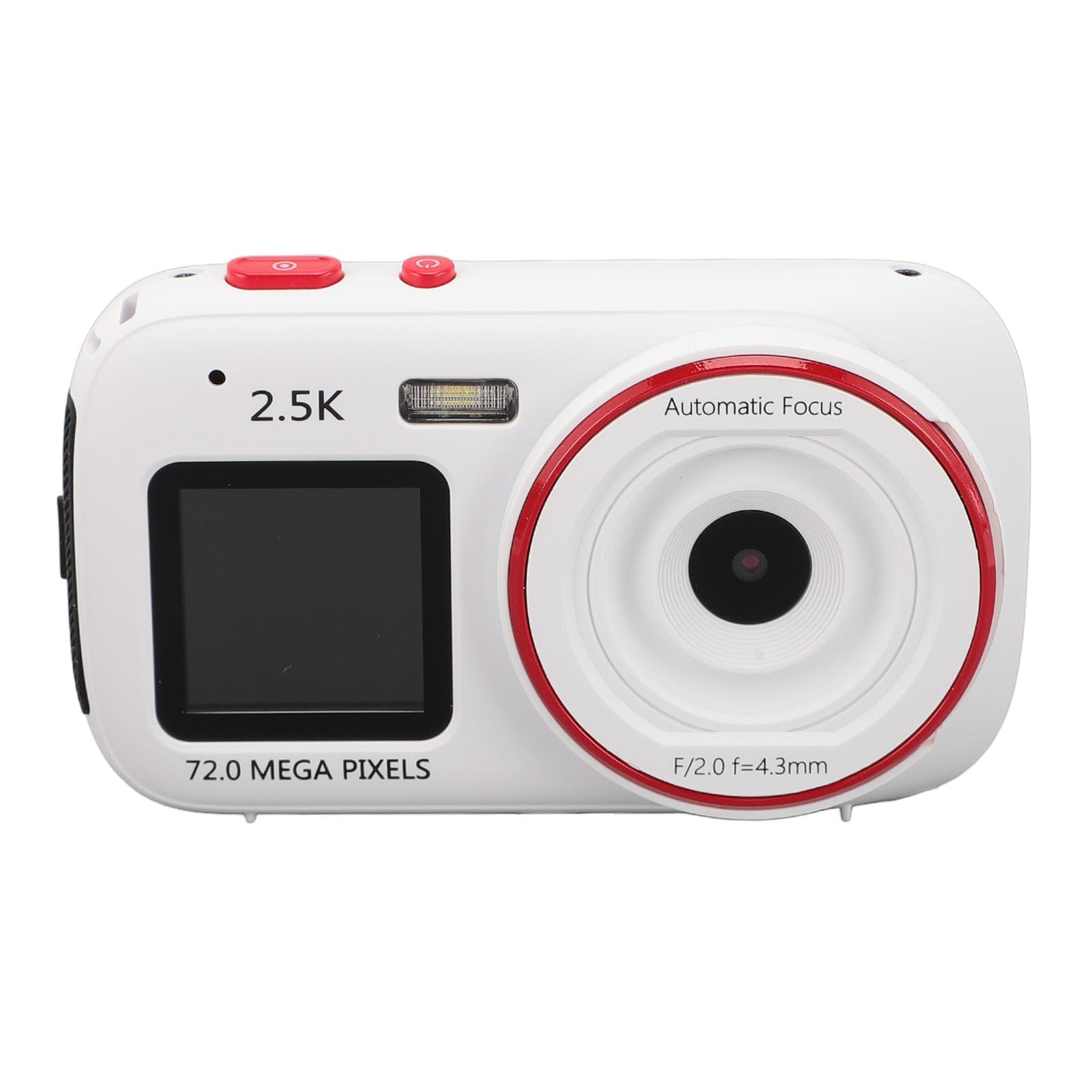 72MP Digital Camera with Autofocus & Dual Screen - 16X Zoom Vlogging Camera for Travel, Anti-Shake, Built-in MP3 (White) - Perfect for YouTube Content, Vacation Photography & Daily Vlogging