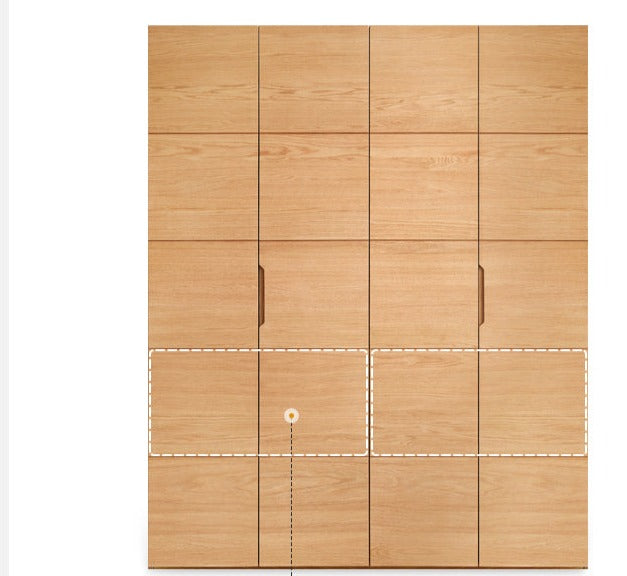 Solid Oak Wood Wardrobe with High Doors - Spacious Storage for Bedroom, Closet & Home Organization