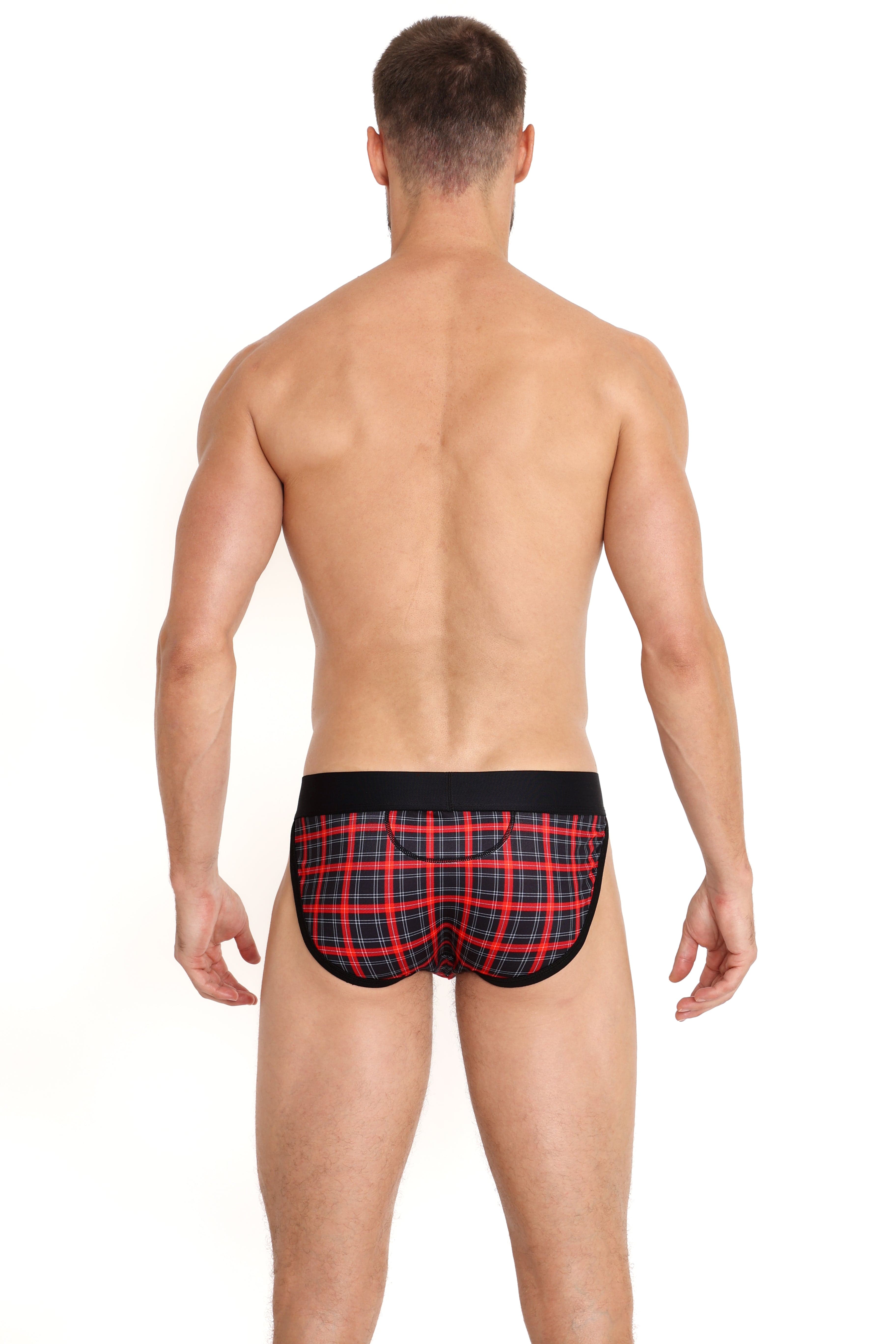 Tartan Plaid Sport Briefs for Men - Comfortable Cotton Underwear for Active Lifestyles - Perfect for Gym, Running & Everyday Wear
