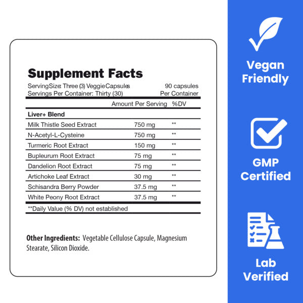 AD Life Liver Support Supplement - 90 Capsules for Detox & Liver Health - Supports Digestion & Energy - Ideal for Daily Wellness & Detox Routine