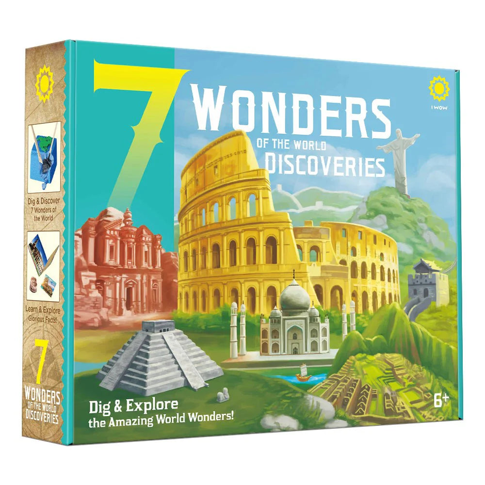 Dig Kit - 7 Wonders of the World Archaeology Excavation Set for Kids | STEM Educational Toy for Science Learning & History Exploration | Perfect for Classroom Activities & Birthday Gifts