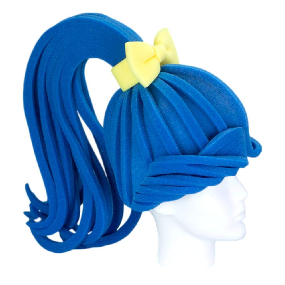 Foam Party Hats: Fun Ponytail Foam Wig for Cosplay, Drag Queen Performances & Crazy Hat Day - Colorful Wig with Bow - Perfect for Halloween, Themed Parties & Festive Celebrations