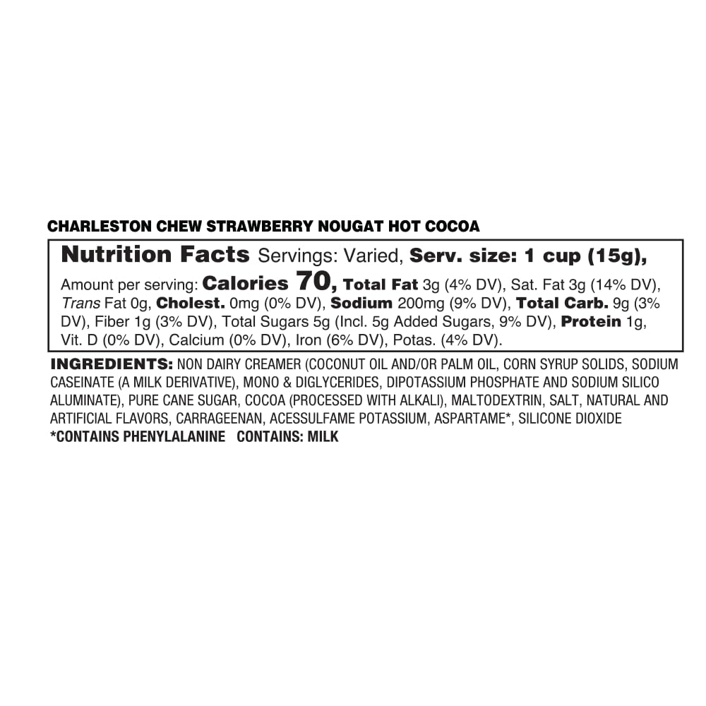Charleston Chew Strawberry Flavored Hot Chocolate Pods - 72 Count (6 Packs of 12) | K-Cup 2.0 Brewer Compatible | Nostalgic Candy-Inspired Cocoa Mix | Perfect for Winter Warmth, Office Breaks & Cozy Nights