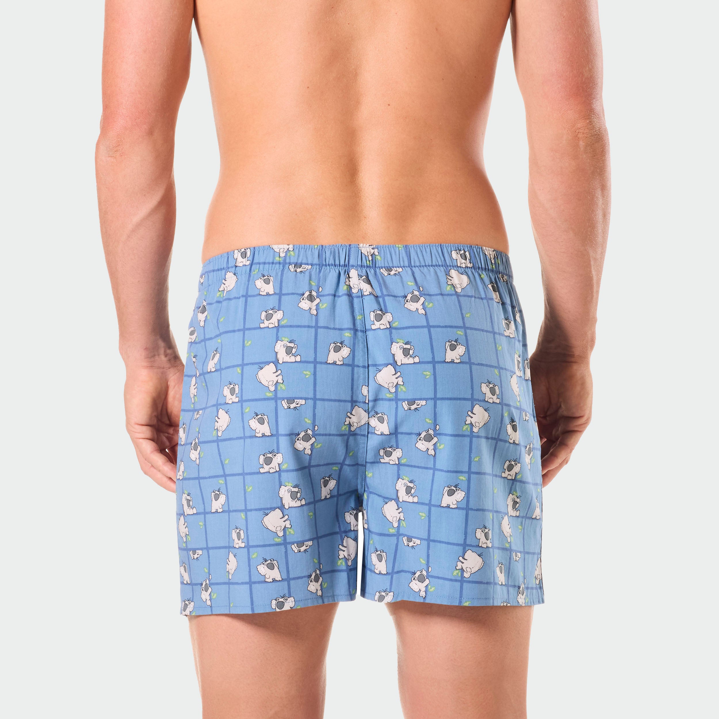 Men's Koala Grid Bamboo Boxer Briefs - Soft Breathable Underwear for Daily Wear & Travel - Comfortable Cotton Alternative Boxer Shorts in Denim Wash