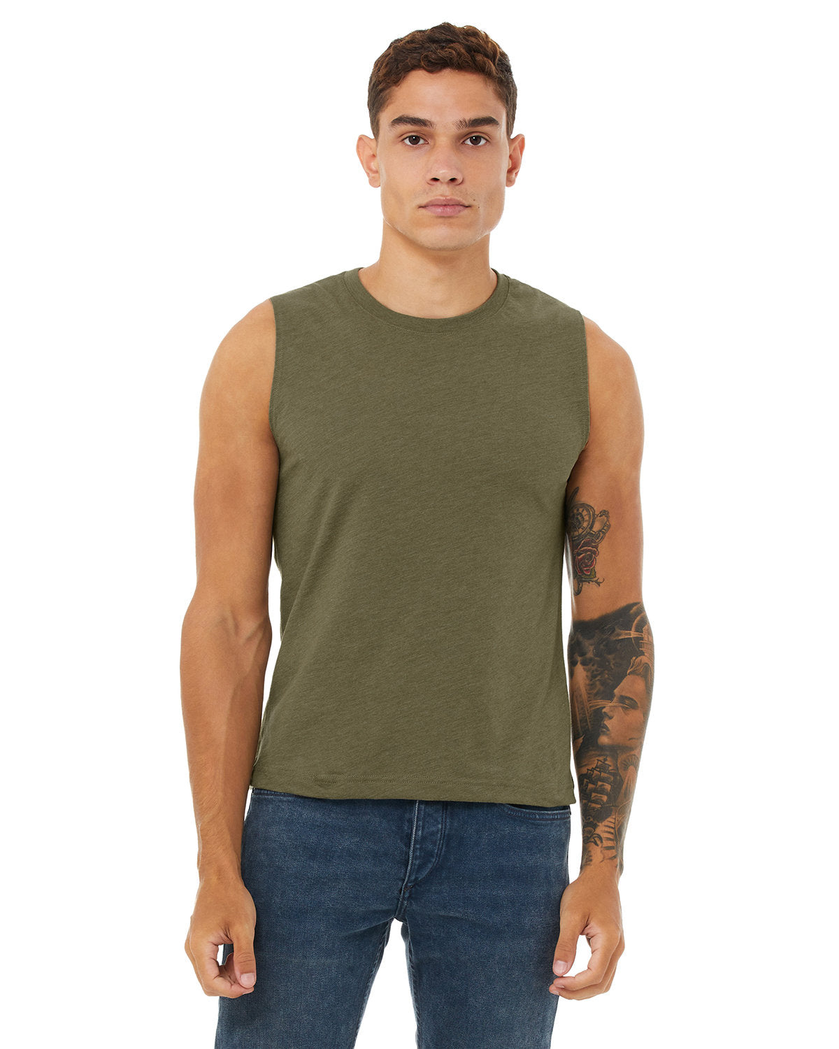 Bella + Canvas 3483 Unisex Jersey Muscle Tank - Soft Cotton Comfort Fit Sleeveless Shirt for Men & Women | Gym Workout, Yoga, Summer Casual Wear
