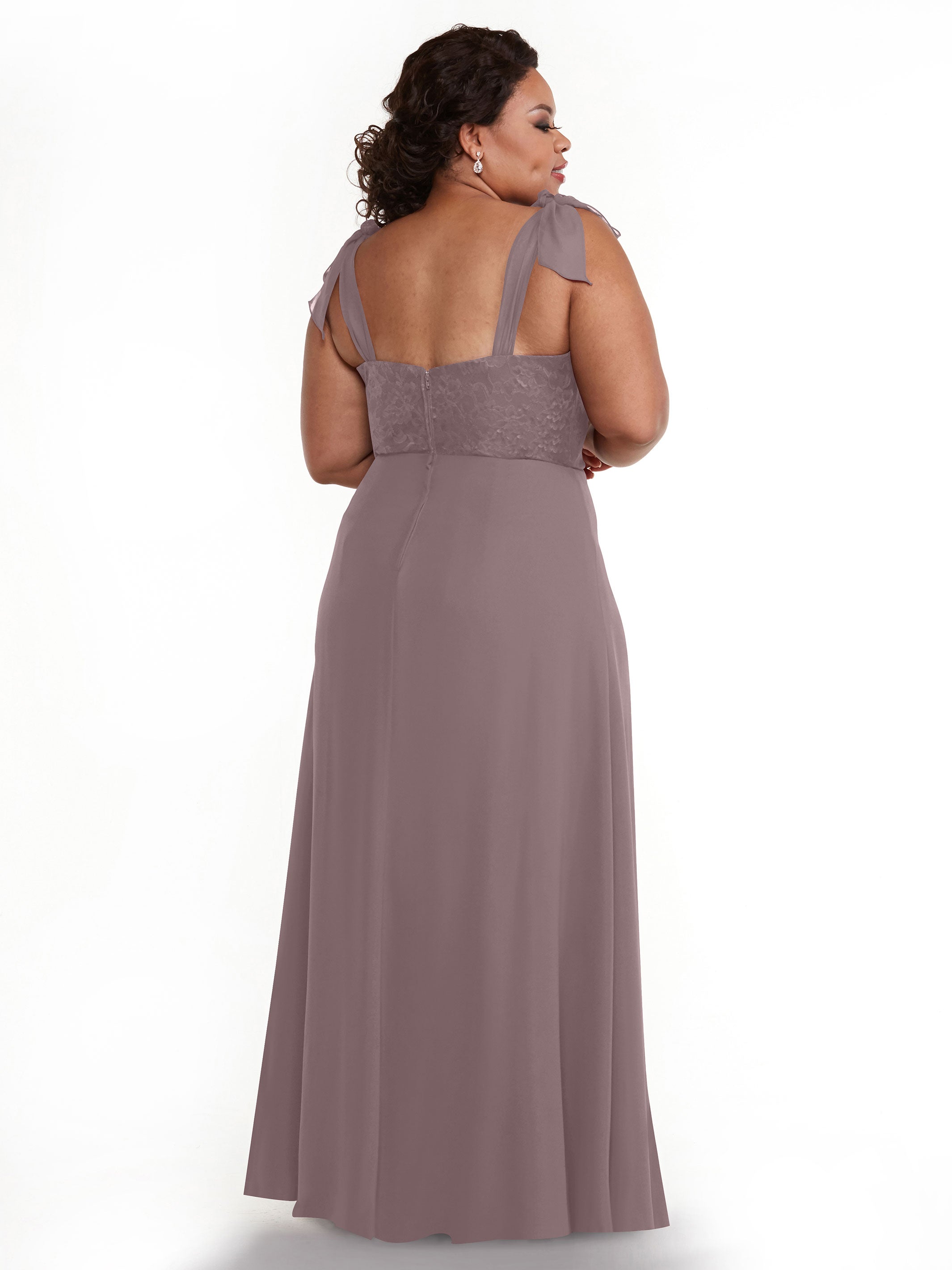 Elegant A-Line Bridesmaid Dress with Lace Bodice & Tulle Ribbon Straps - Perfect for Weddings, Formal Events & Special Occasions