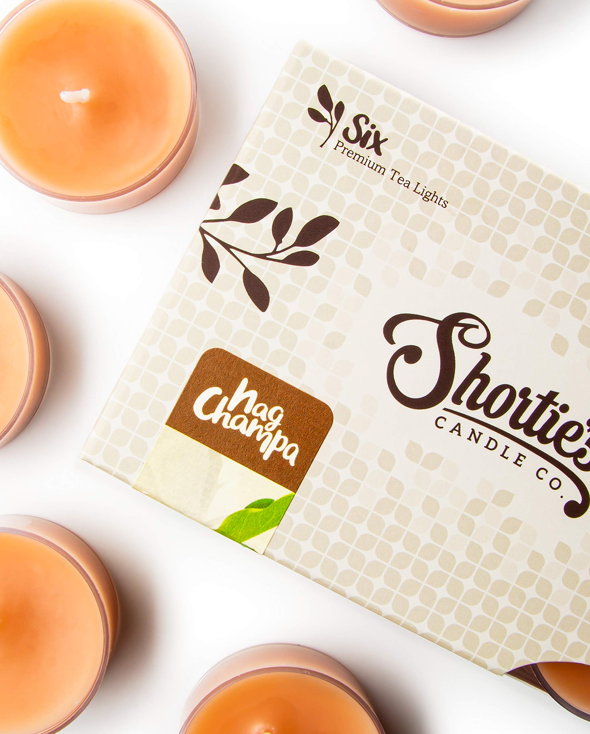 Premium Nag Champa Tealight Candles - Highly Scented with Essential Oils, 6-Pack Brown Tea Lights - Handmade in USA - Incense & Earth Collection - Perfect for Meditation, Yoga & Relaxation
