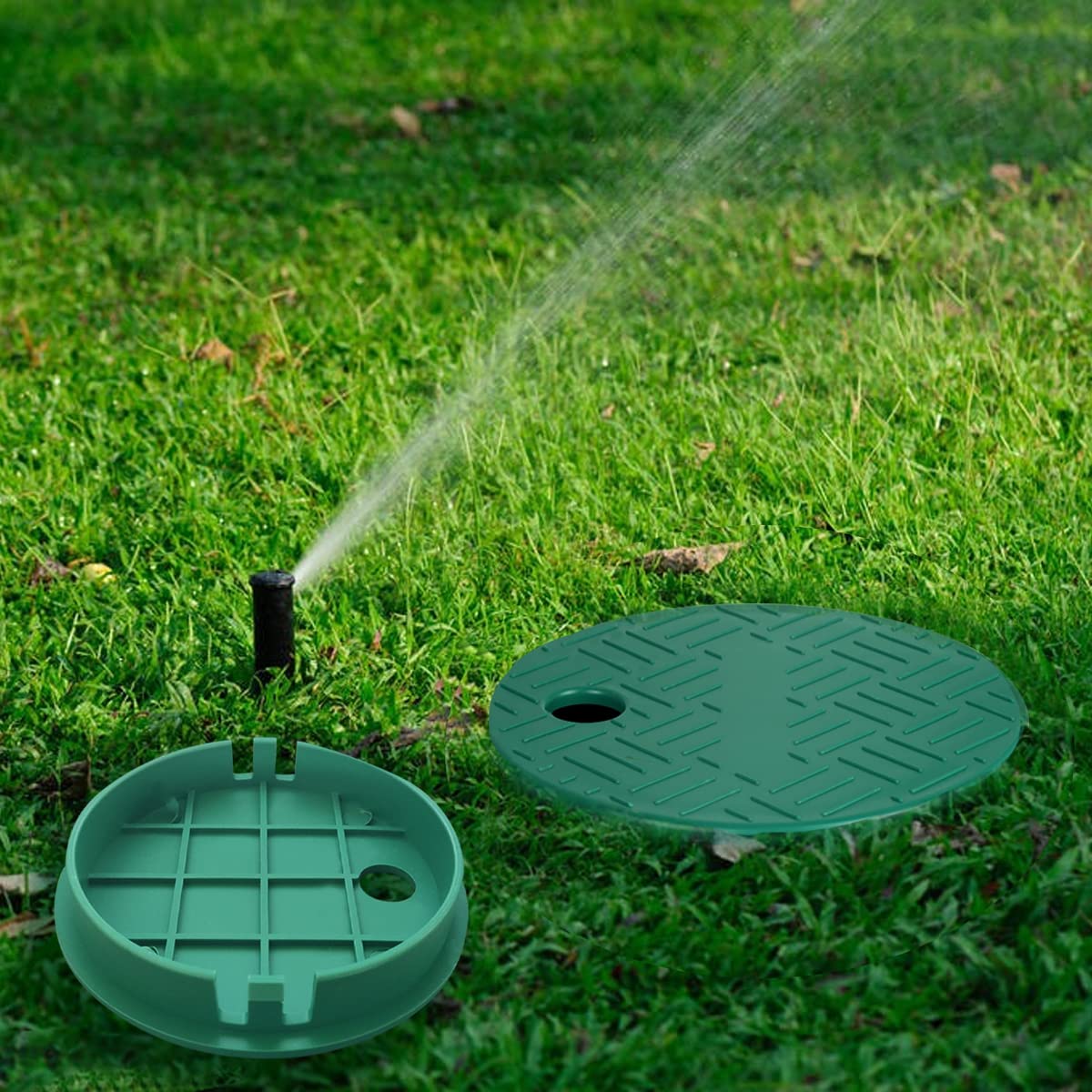 6 Inch Sprinkler Valve Box Cover - 2 Pack Durable Circular Irrigation Valve Box Lid for Lawn & Garden Sprinkler System | Weather-Resistant, Easy Access for Outdoor Watering & Landscaping