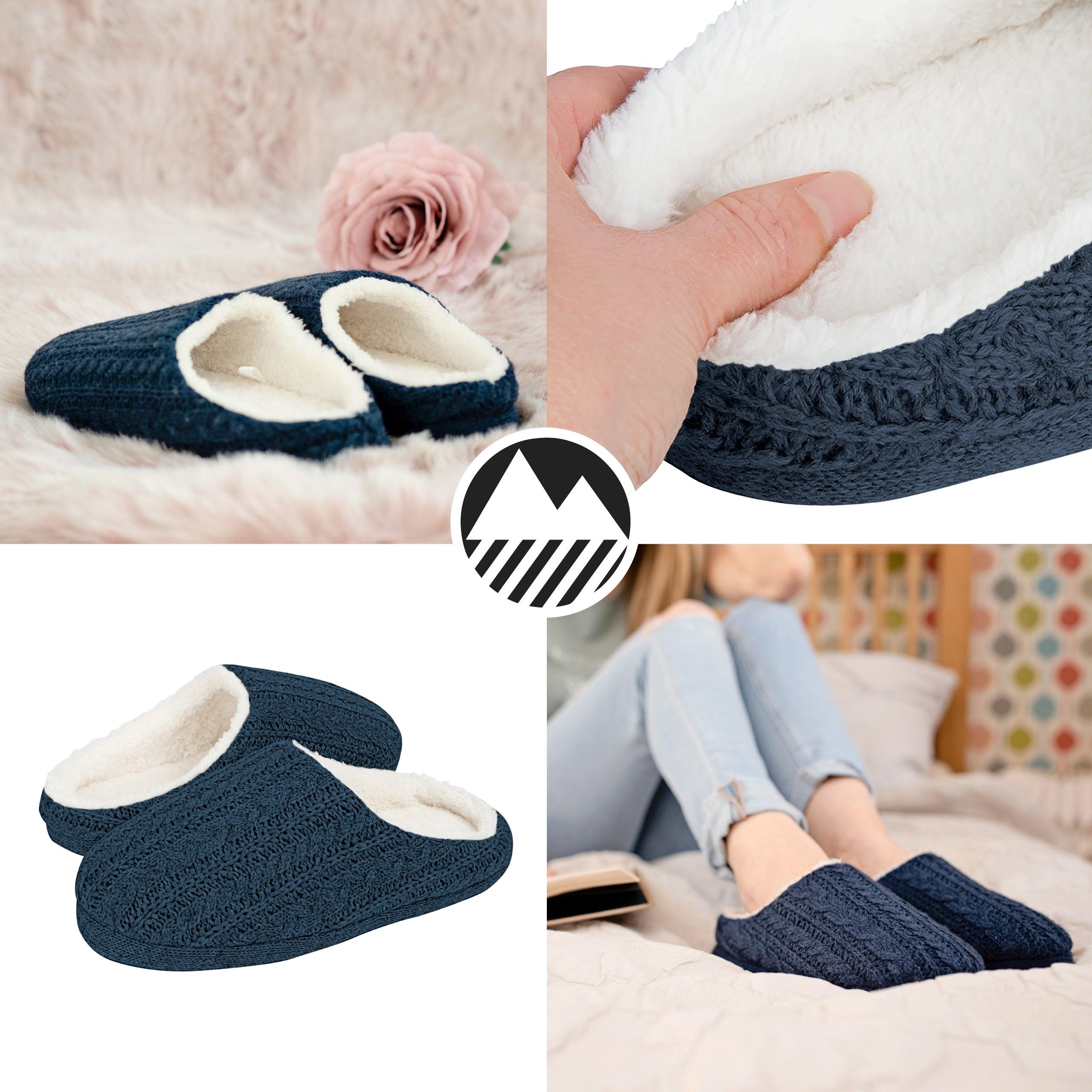 Cozy Women's Cable Knit Slippers - Warm Indoor/Outdoor House Shoes for Winter Comfort - Perfect for Home, Office & Relaxation