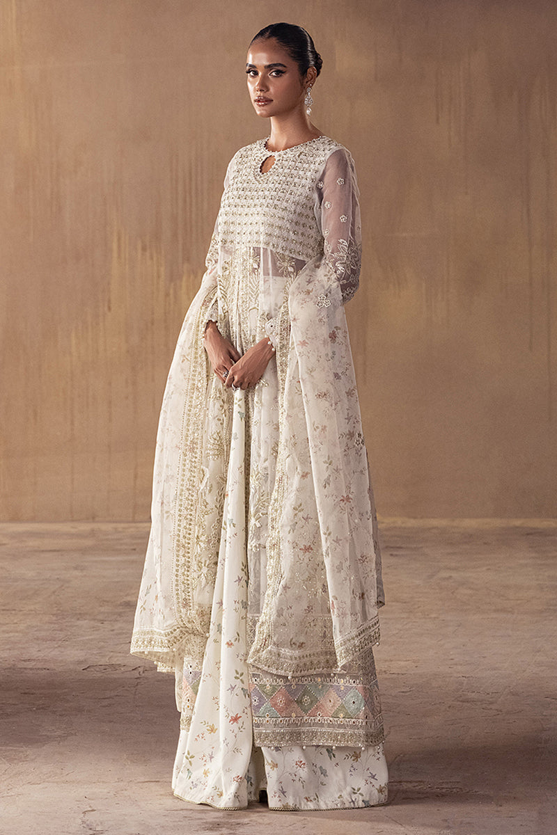 GHAZAL 3PC Organza Embroidered Pret Party Wear Set - Elegant Formal Outfit for Weddings, Evening Events & Special Occasions