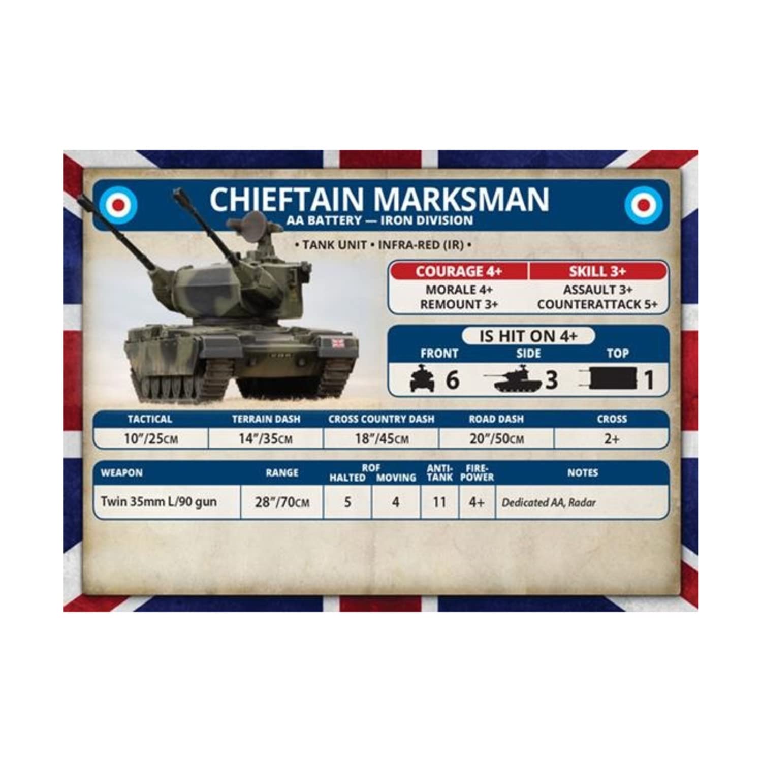 WWIII Team Yankee: British Chieftain Marksman AA Battery (x3) - TBBX14 Tabletop Wargame Miniatures for Historical Military Strategy Games