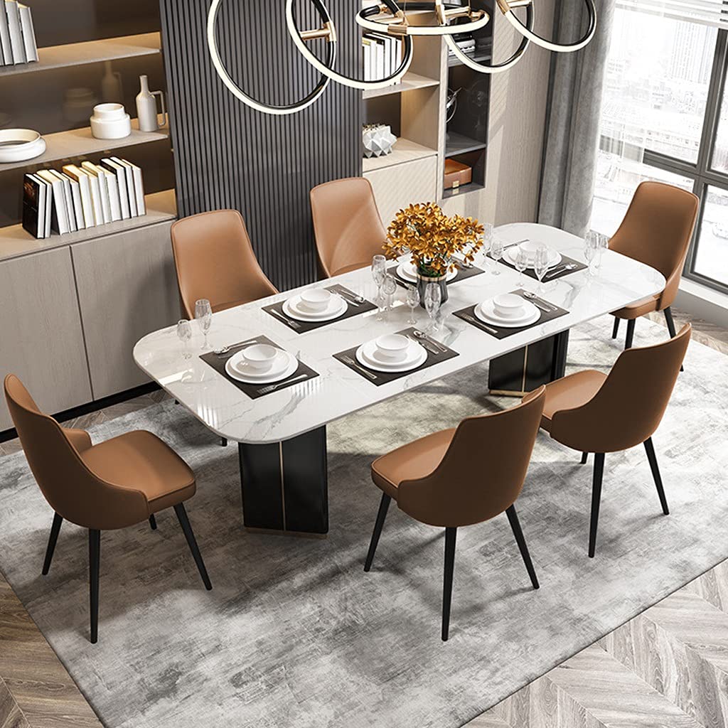 2 Pack Waterproof PU Leather Dining Chairs with Metal Legs - Modern Kitchen Counter Stools for Living Room, Bar & Lounge (Grey Upholstery with Black Metal Base) - Perfect for Small Spaces, Breakfast Nooks & Compact Dining Areas