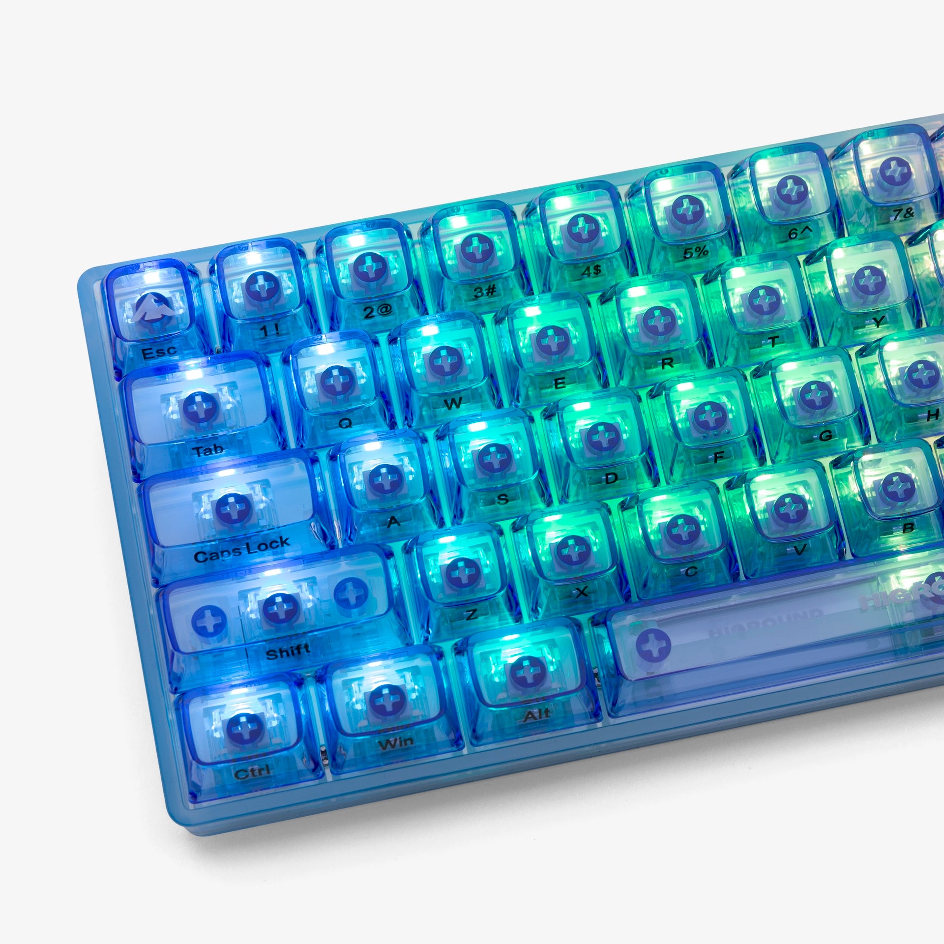 Clear Sapphire Basecamp 65% Mechanical Keyboard with BW V2 Switches - Compact Gaming & Office Keyboard for Typists, Programmers & Gamers