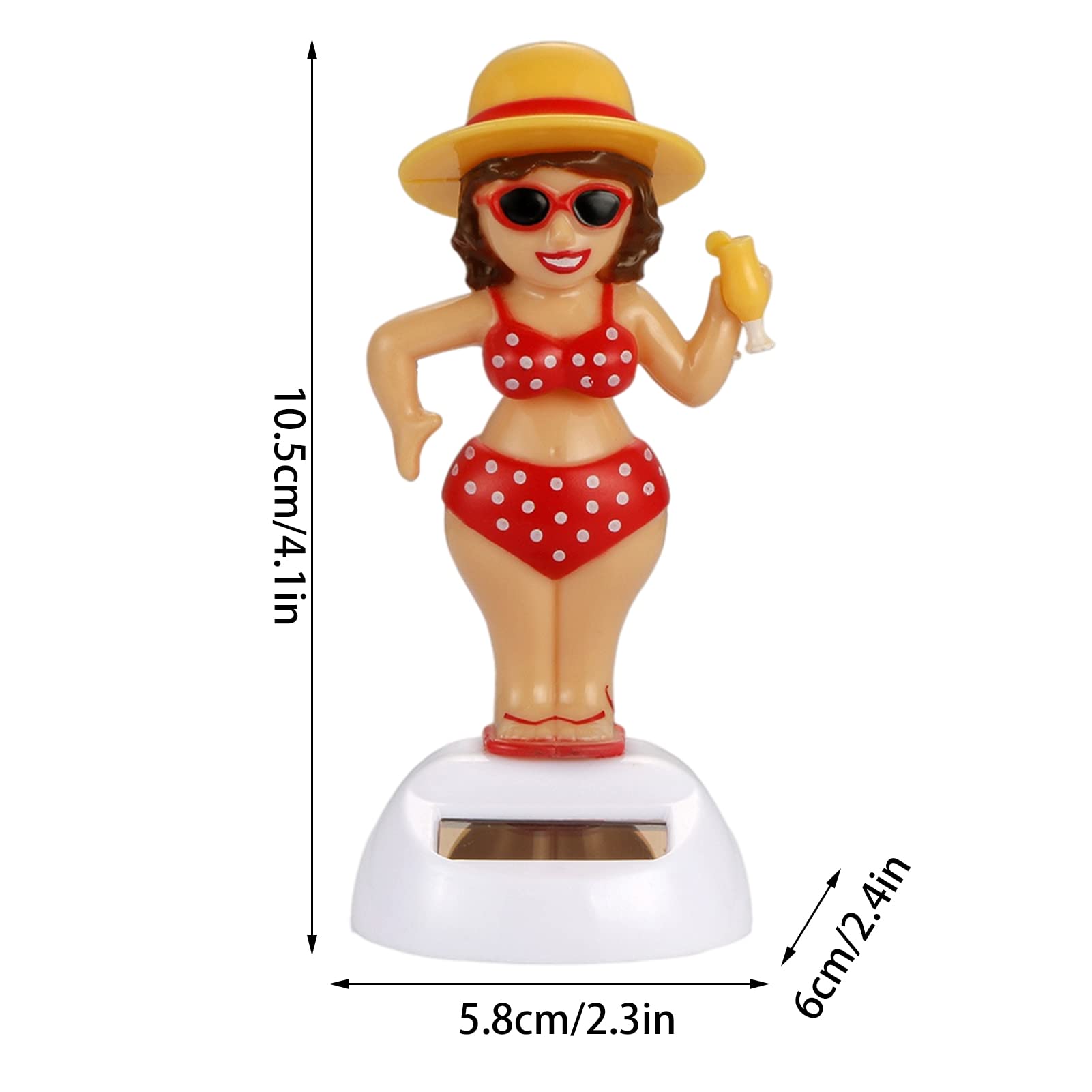 Solar Powered Dancing Doll Car Ornament - Cute Shaking Figure Toy for Dashboard & Window Decoration - Fun Gift for Car, Home & Office Decor (Perfect for Kids, Gifts & Stress Relief)