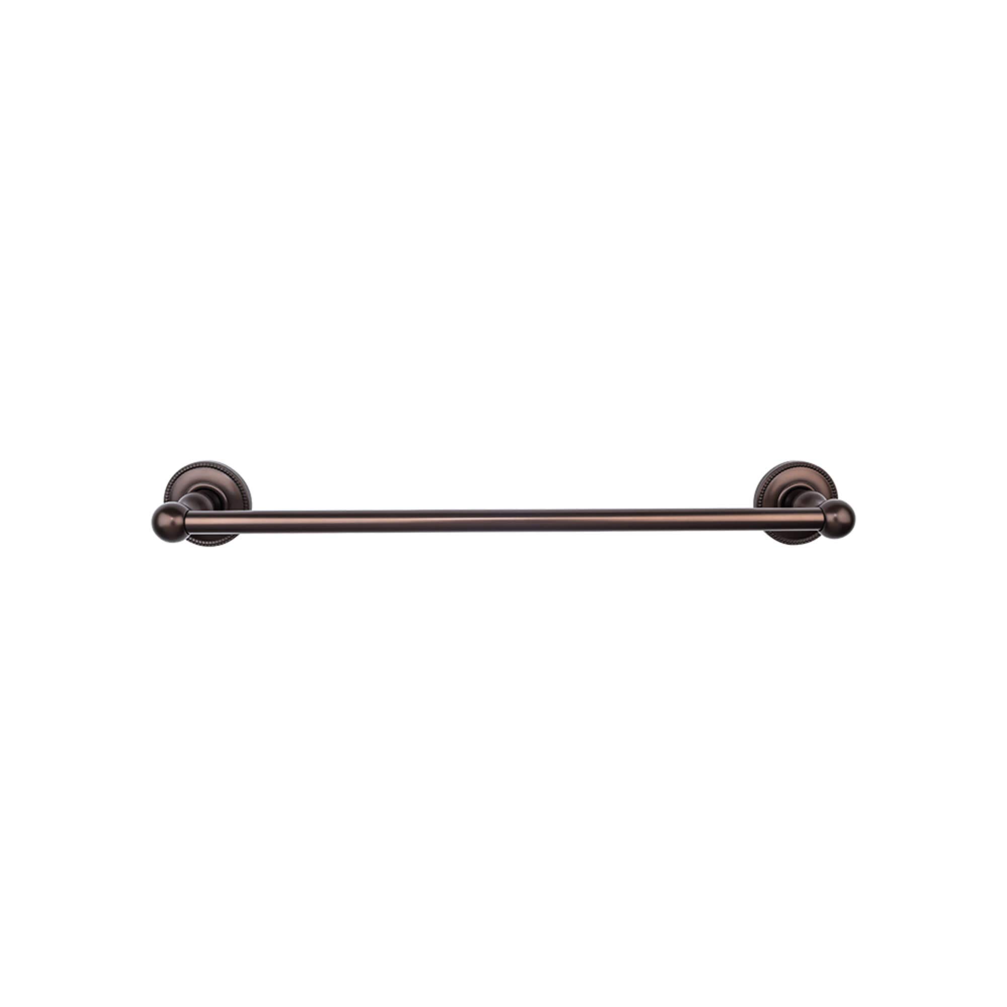 Top Knobs ED10ORBA 30 Inch Single Towel Bar - Edwardian Collection with Beaded Backplate, Oil Rubbed Bronze Finish - Perfect for Bathroom, Spa, and Luxury Home Decor