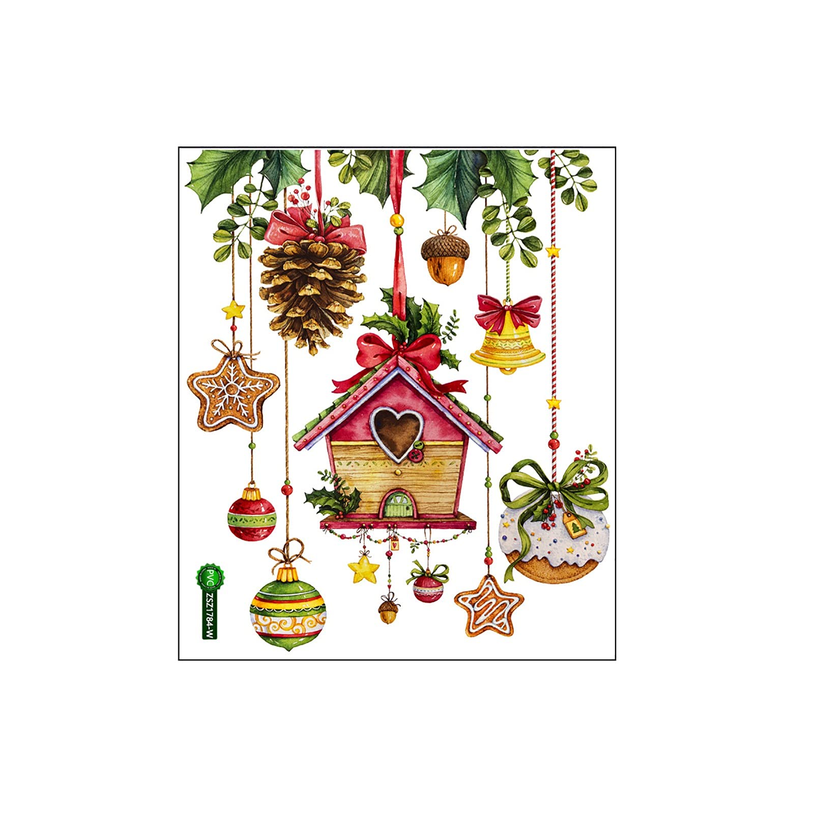 DIY Christmas Window Stickers for Kids - Red Vinyl School Stickers for Doors, Windows & Showcases | Holiday Classroom Decor, Book Covers & Seasonal Home Decoration