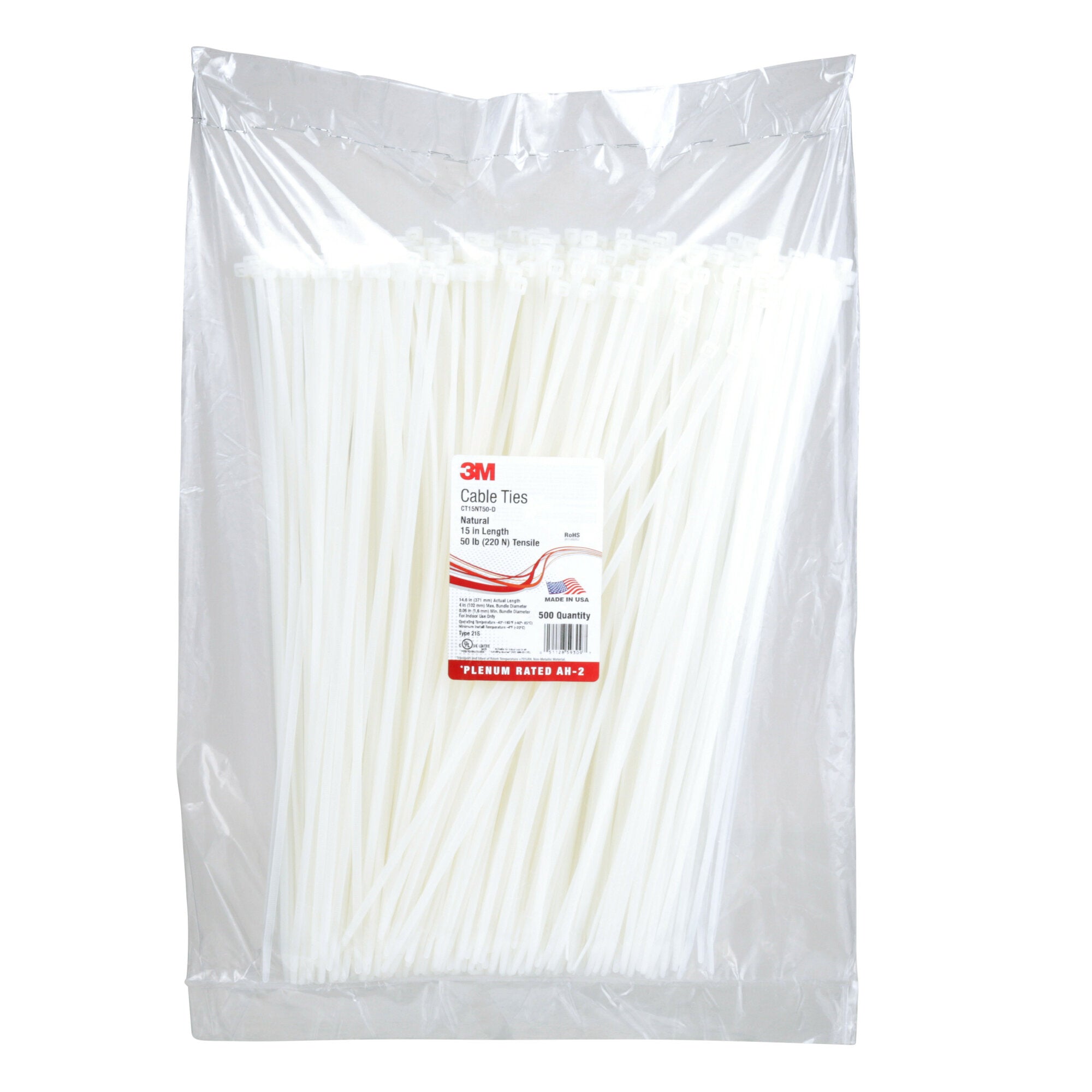 3M Cable Tie CT15NT50 - 50 Pack Heavy Duty Nylon Zip Ties for Organizing Wires, Cables & Bundles - Indoor & Outdoor Use for Home, Office, Garage & Industrial Applications