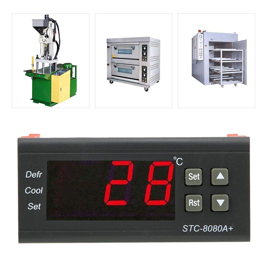 STC-8080A+ Digital Temperature Controller Thermostat - Precise Cooling & Defrosting with Alarm Function for Refrigerators, Freezers & HVAC Systems - Perfect for Home, Commercial & Laboratory Use