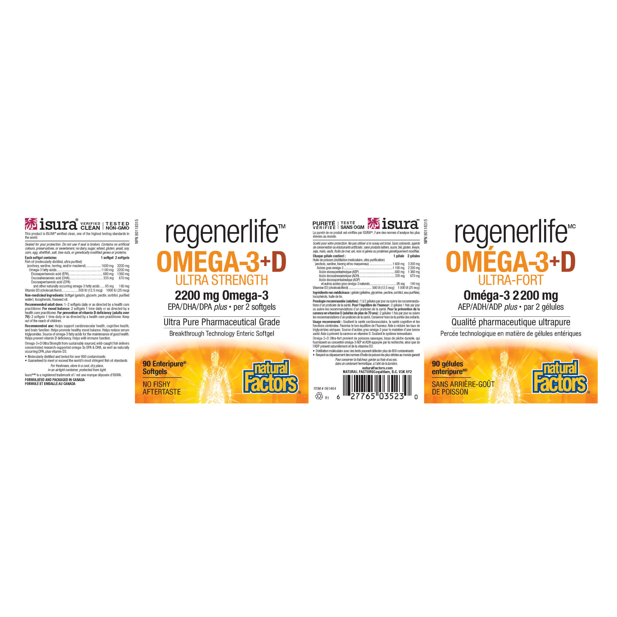 RegenerLife Ultimate Strength Omega 3 with Vitamin D3 Supplement - Supports Heart, Brain & Immune Health - Perfect for Adults & Seniors - Daily Wellness Boost for Busy Lifestyles