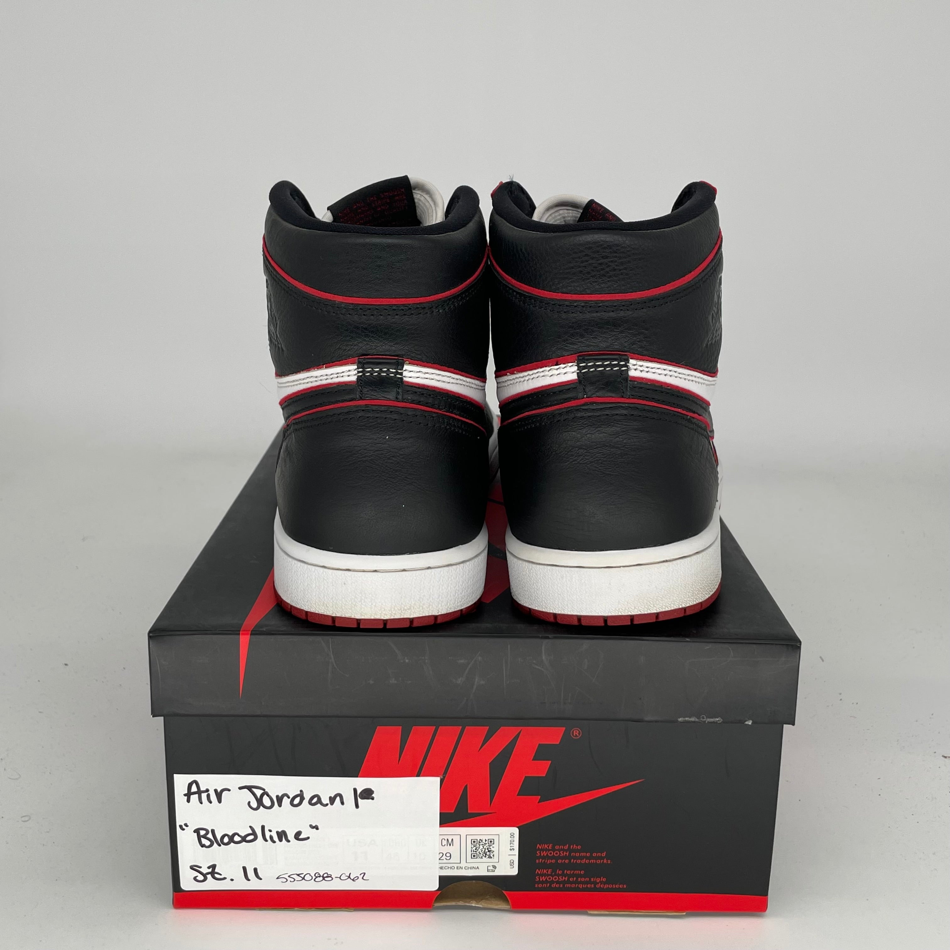 AIR JORDAN 1 BLOODLINE Men's Basketball Shoes Size 11 - Black/Red (555088-062) - Perfect for Streetwear, Sneaker Collecting & Casual Wear
